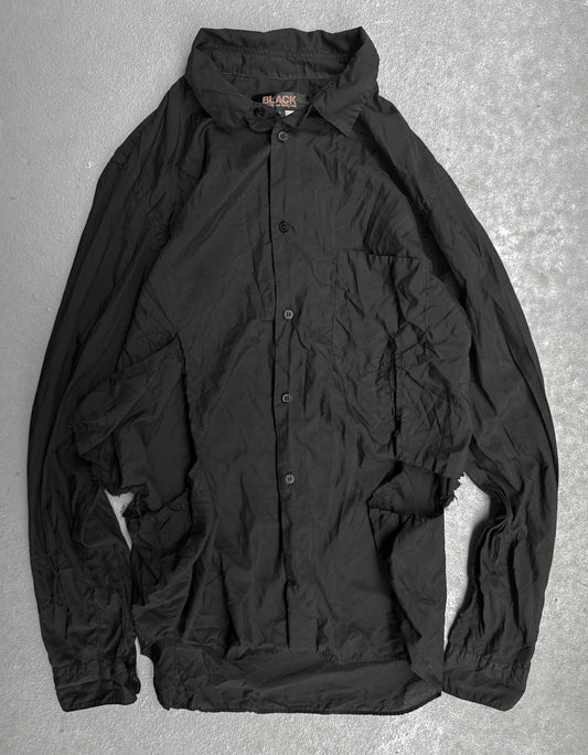 BLACK COMME des GARÇONS SS19 Distressed Side Cut-Out Shirt