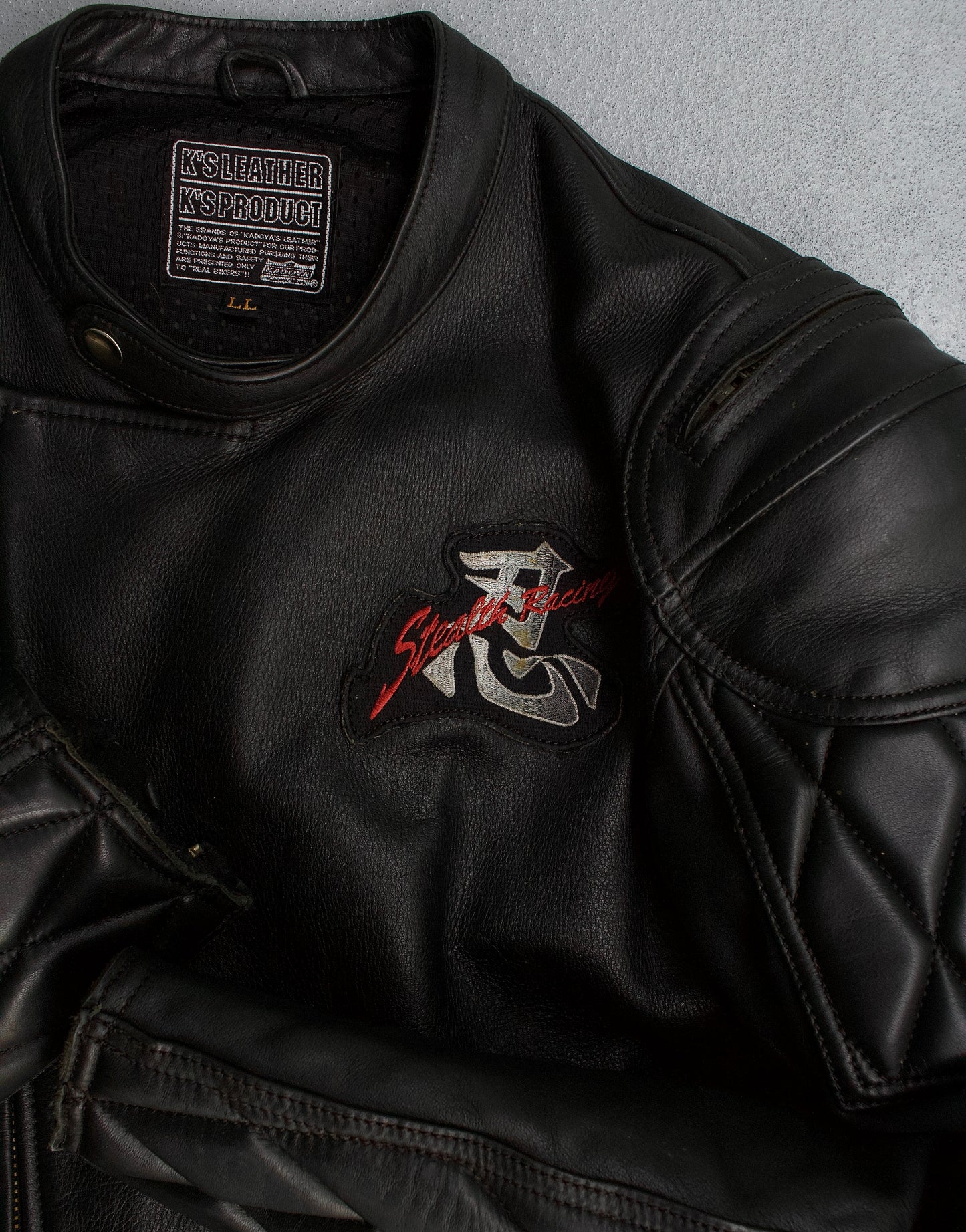 KADOYA K’s Leather Early 00s ‘STEALTH’ Padded Cow Leather Motorcycle Jacket