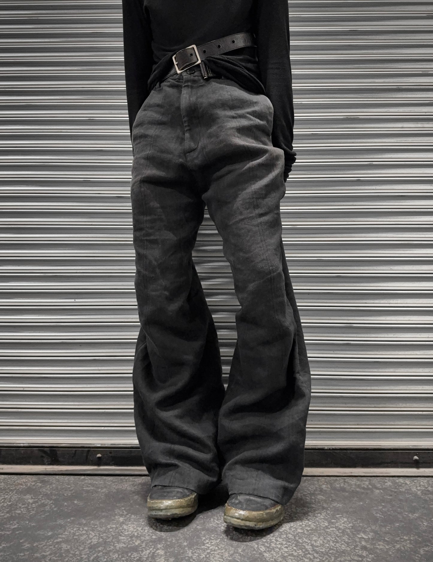 Zam Barrett Striped Heavy Linen Wide-Leg Pants