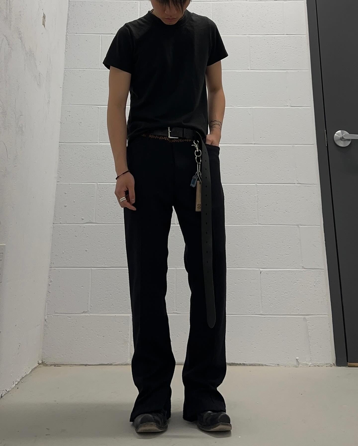 Bed J.W Ford SS21 Zig-Zag Embroidered Flared Pants detail | DRIEW GARMENTS