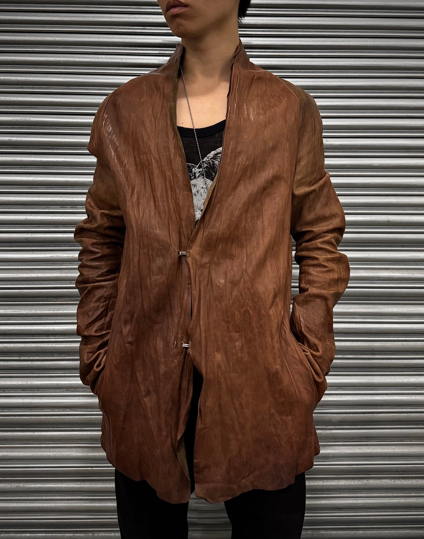 m.a+ by Maurizio Amadei ‘J13’ DAV 1.0 Unlined Raglan Cow Leather Anatomy Blazer