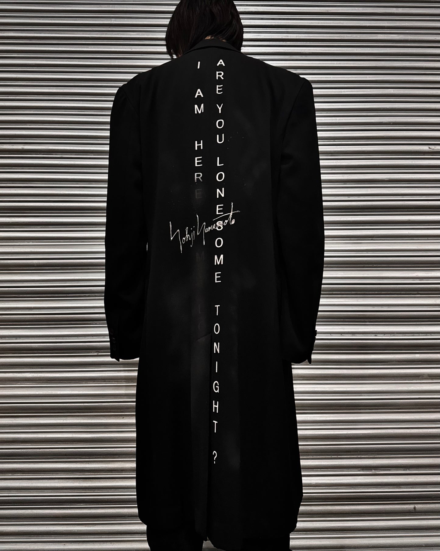 Yohji Yamamoto AW20 ‘ARE YOU LONESOME TONIGHT?’ Graphic Wool Doctor Coat