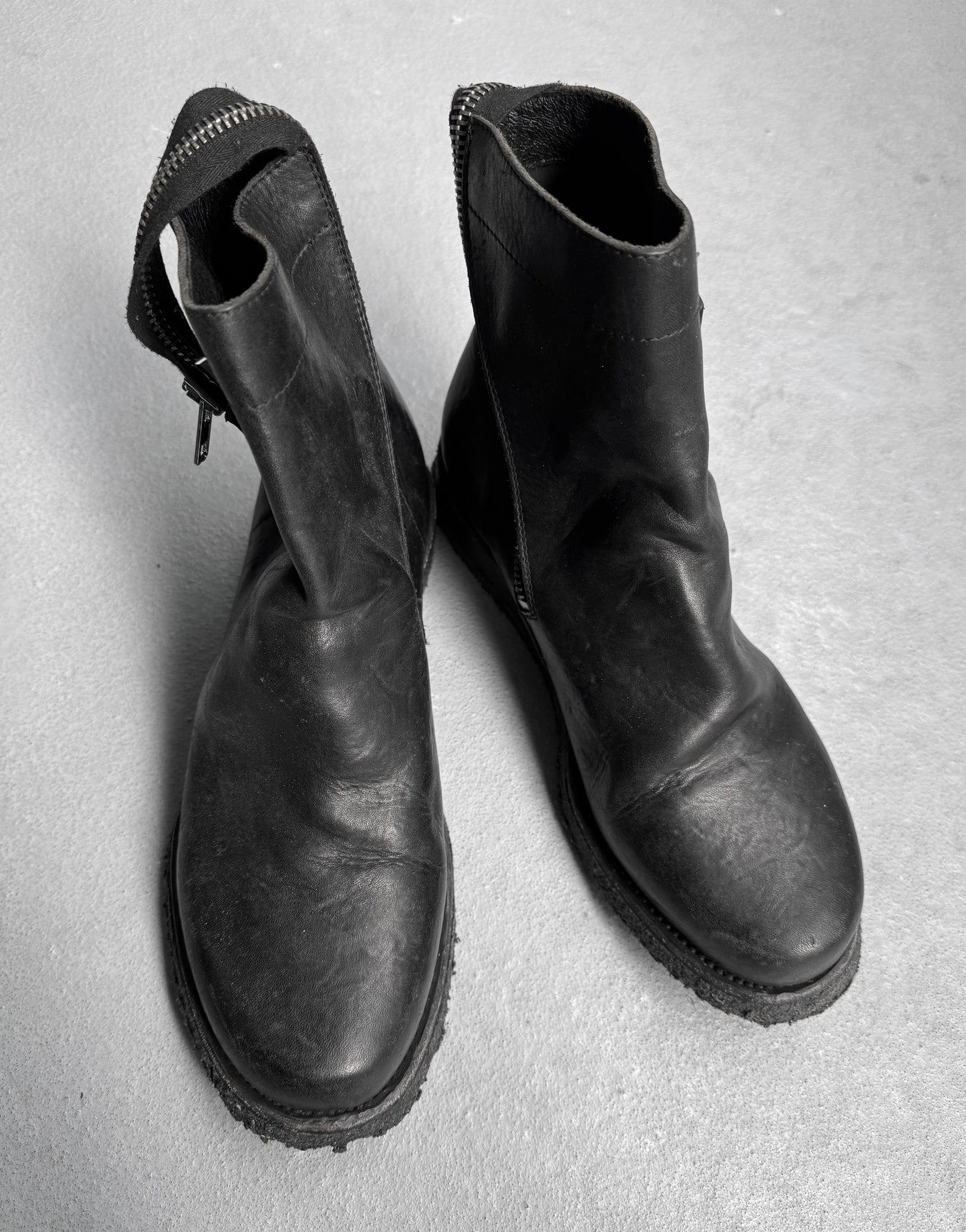 NICOLAS ANDREAS TARALIS Early 00s Leather Engineered Crepe Boots