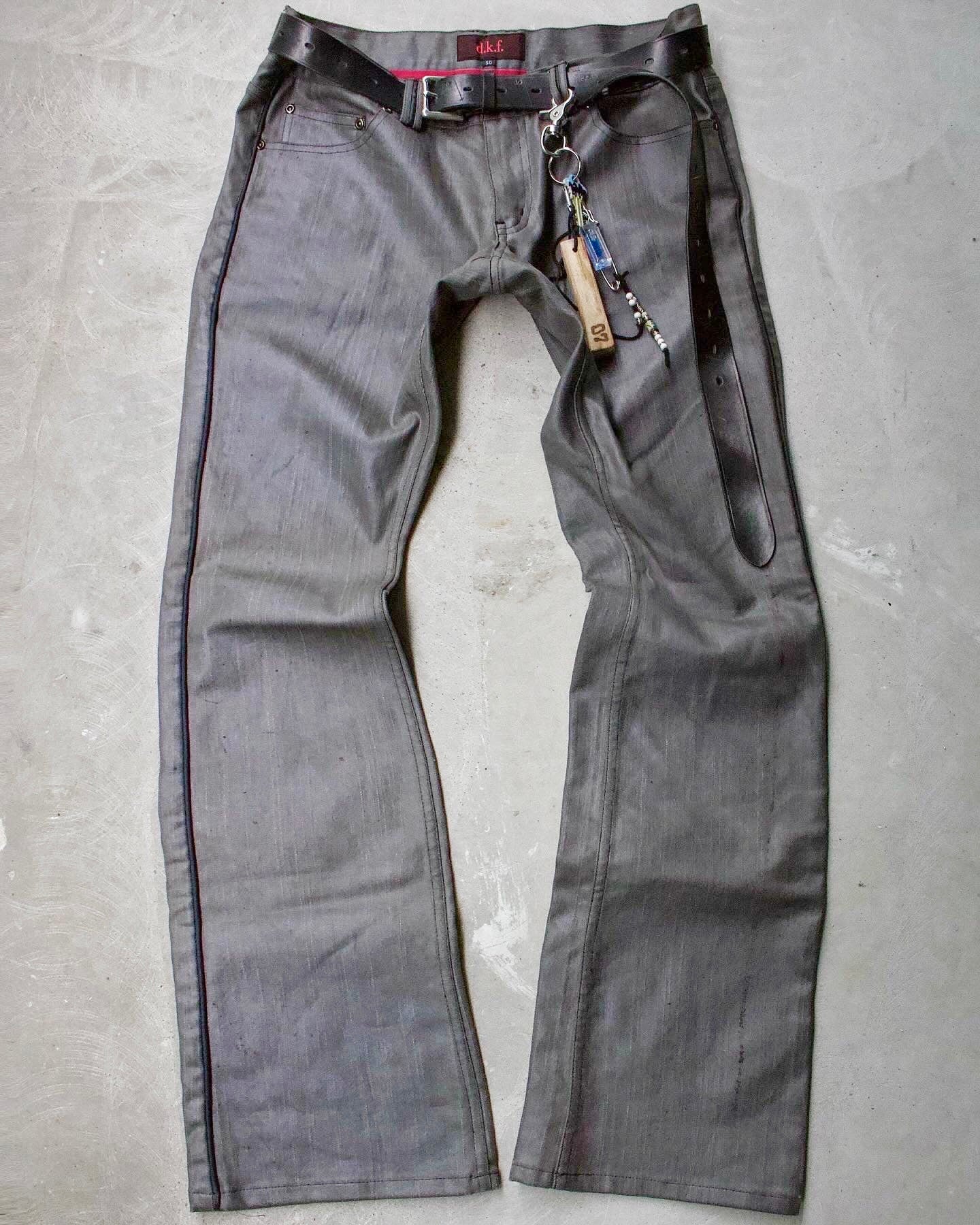D.K.F Yoshiyuki ‘Don’ Konishi Early 00s Waxed Western Stripes Bootcut Pants