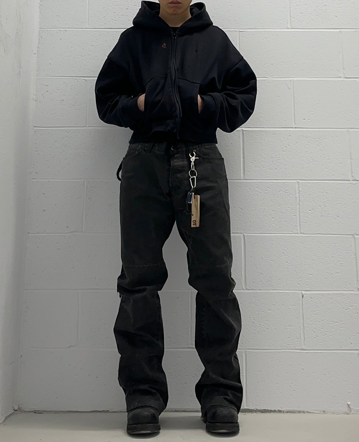 5351 Pour Les Hommes Early 00s Waxed Cotton Flare Work Pants