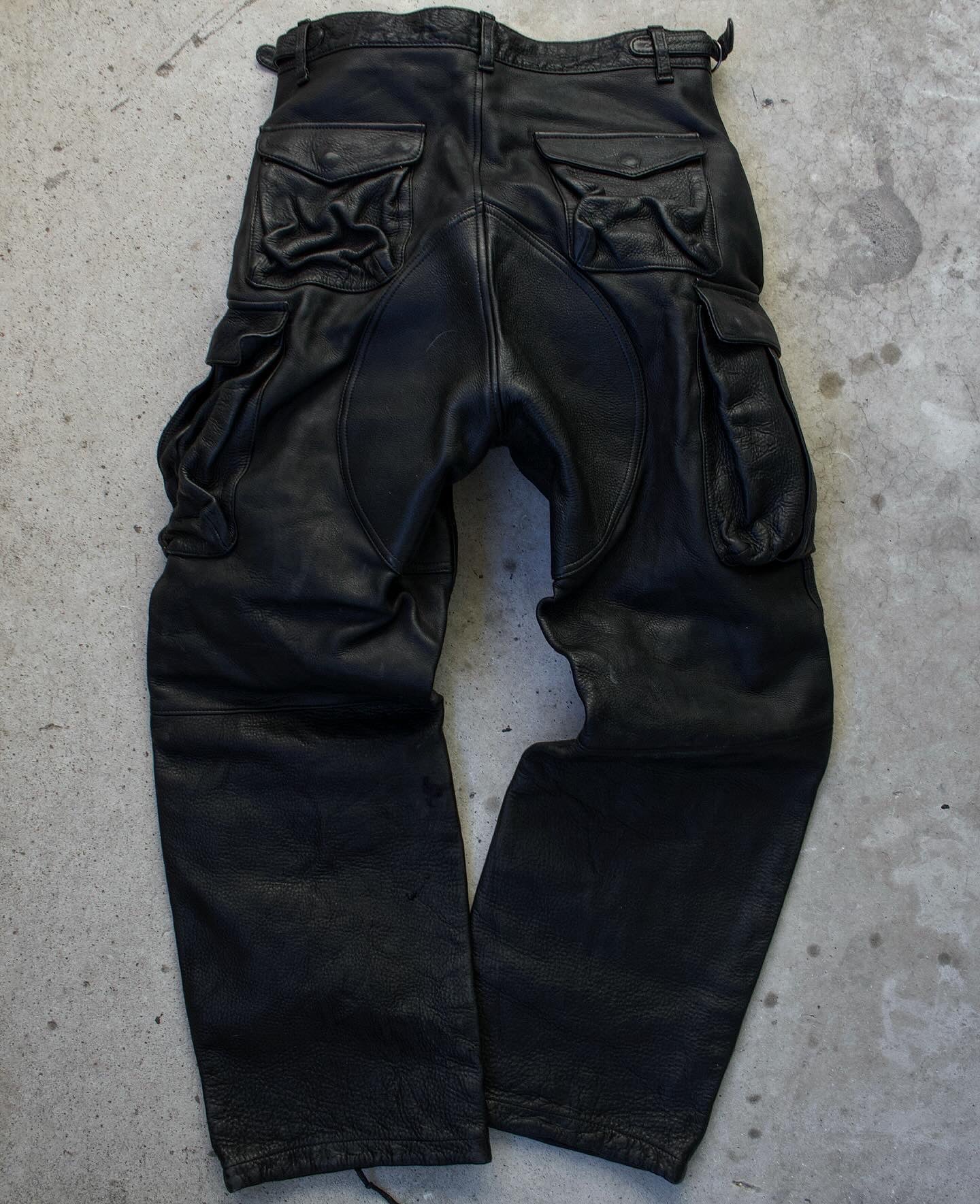 KADOYA Head Factory 00s Cowhide Leather Motorcycle Cargo Pants