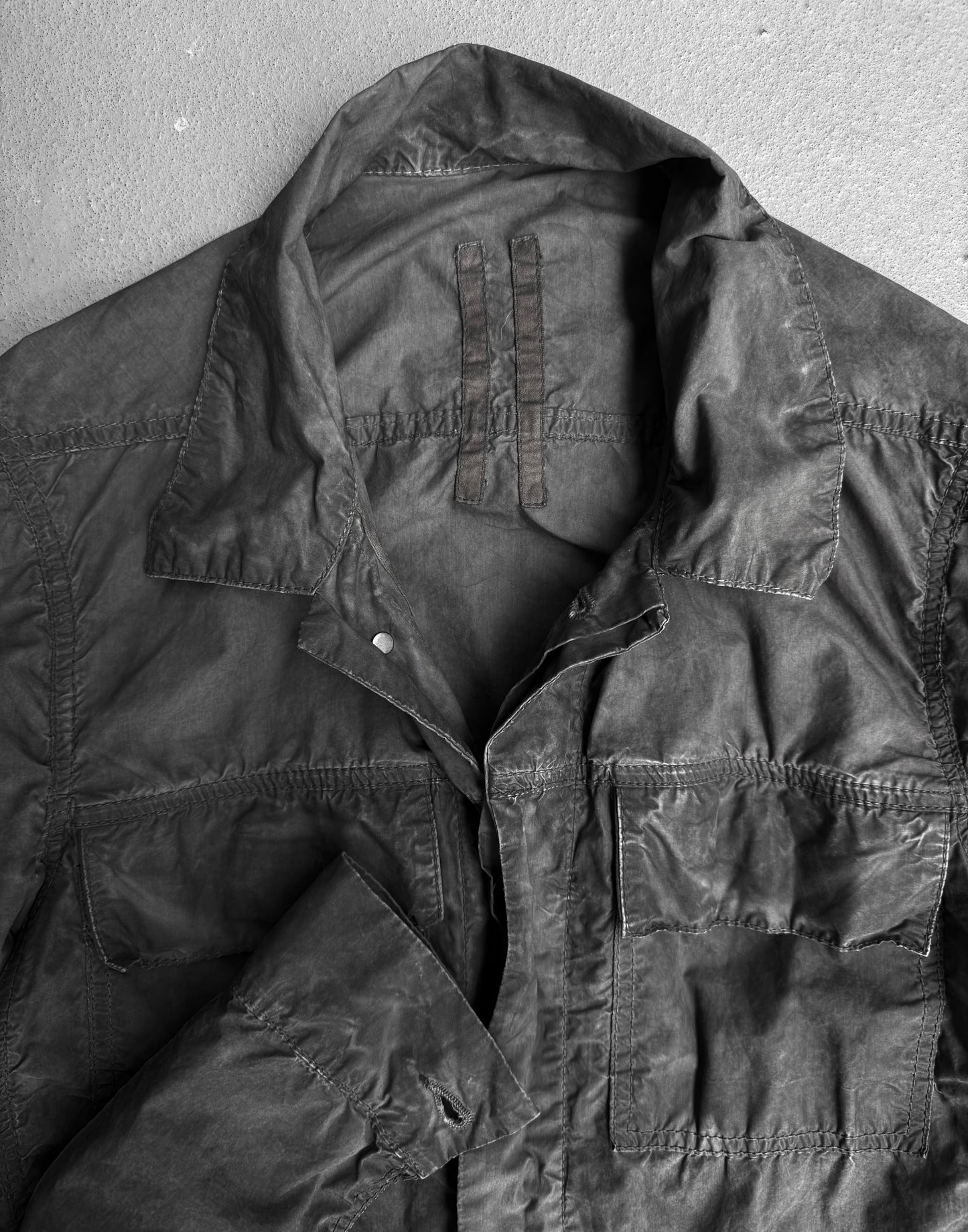 Rick Owens DRKSHDW SS09 “STRUTTER” Dark Shad Dirty Washed Poplin Trucker Jacket