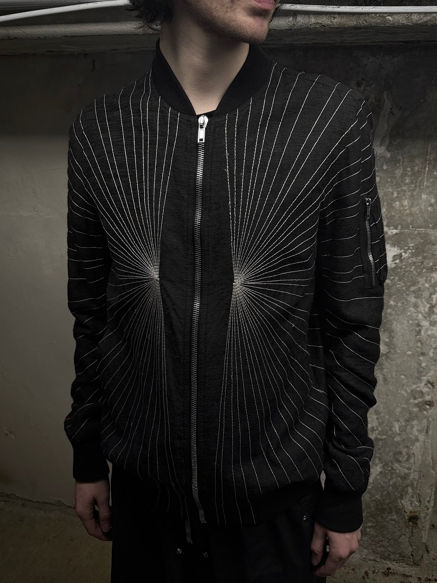 Rick Owens SS17 "WALRUS" Radiant Embroidered Bomber Jacket detail | DRIEW GARMENTS