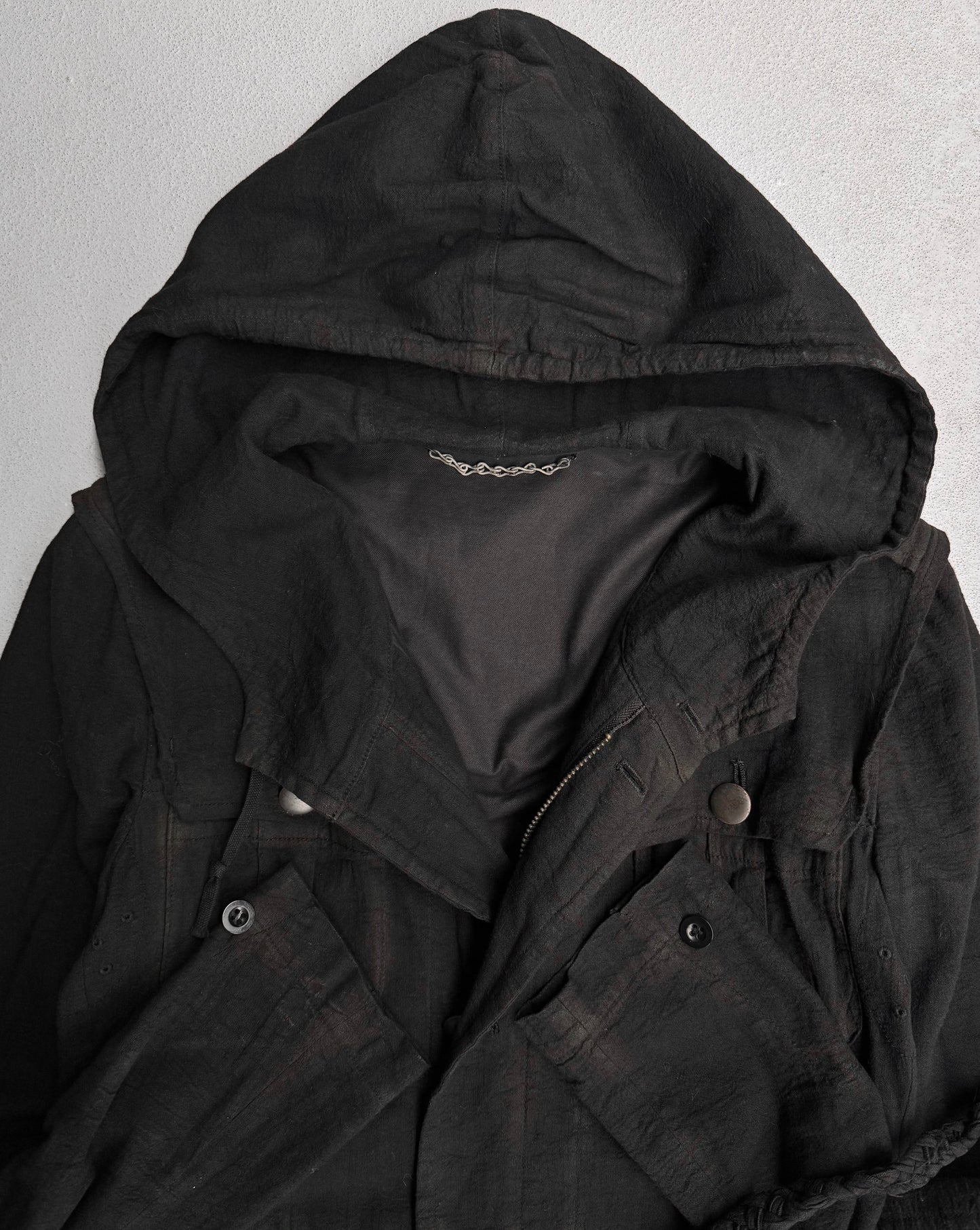 MiharaYasuhiro AW10 Braided Hem Linen Hooded Parka