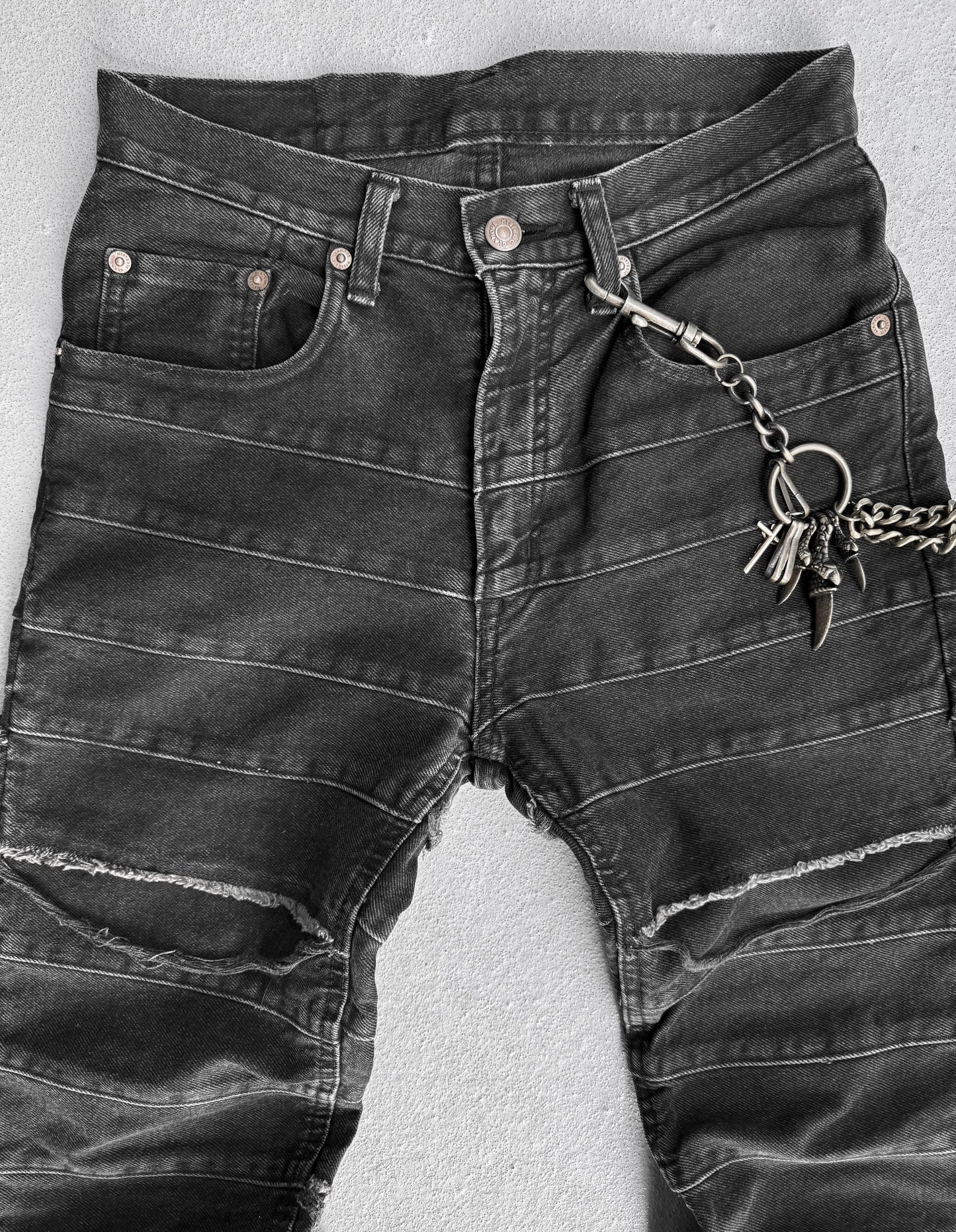 Hysteric Glamour Early 00s ‘Kinky’ Grey Flare Hagi Denim