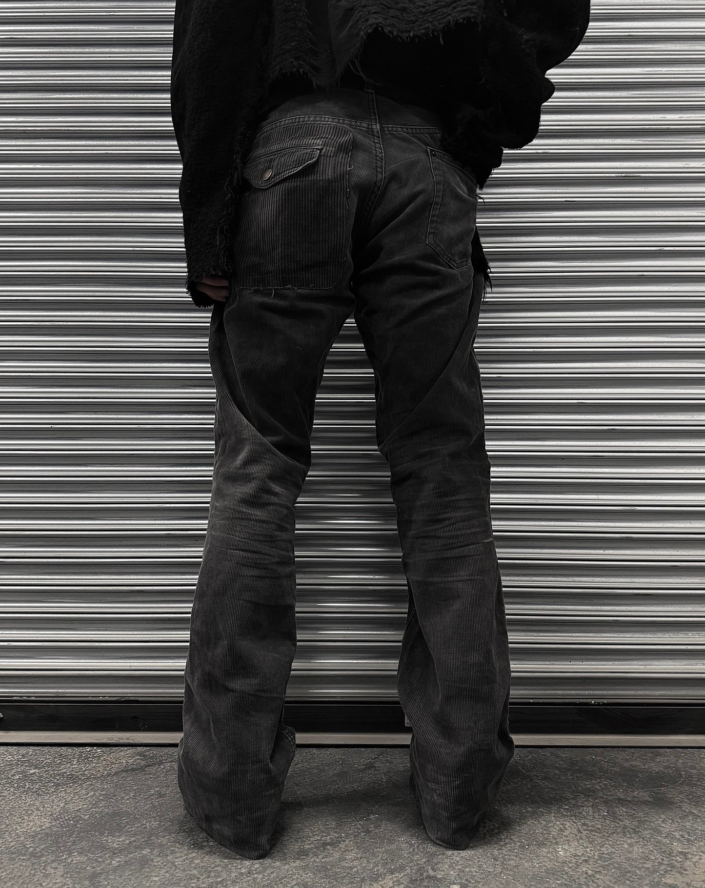MiharaYasuhiro AW03 Reconstructed Corduroy Patchwork Bootcut Pants