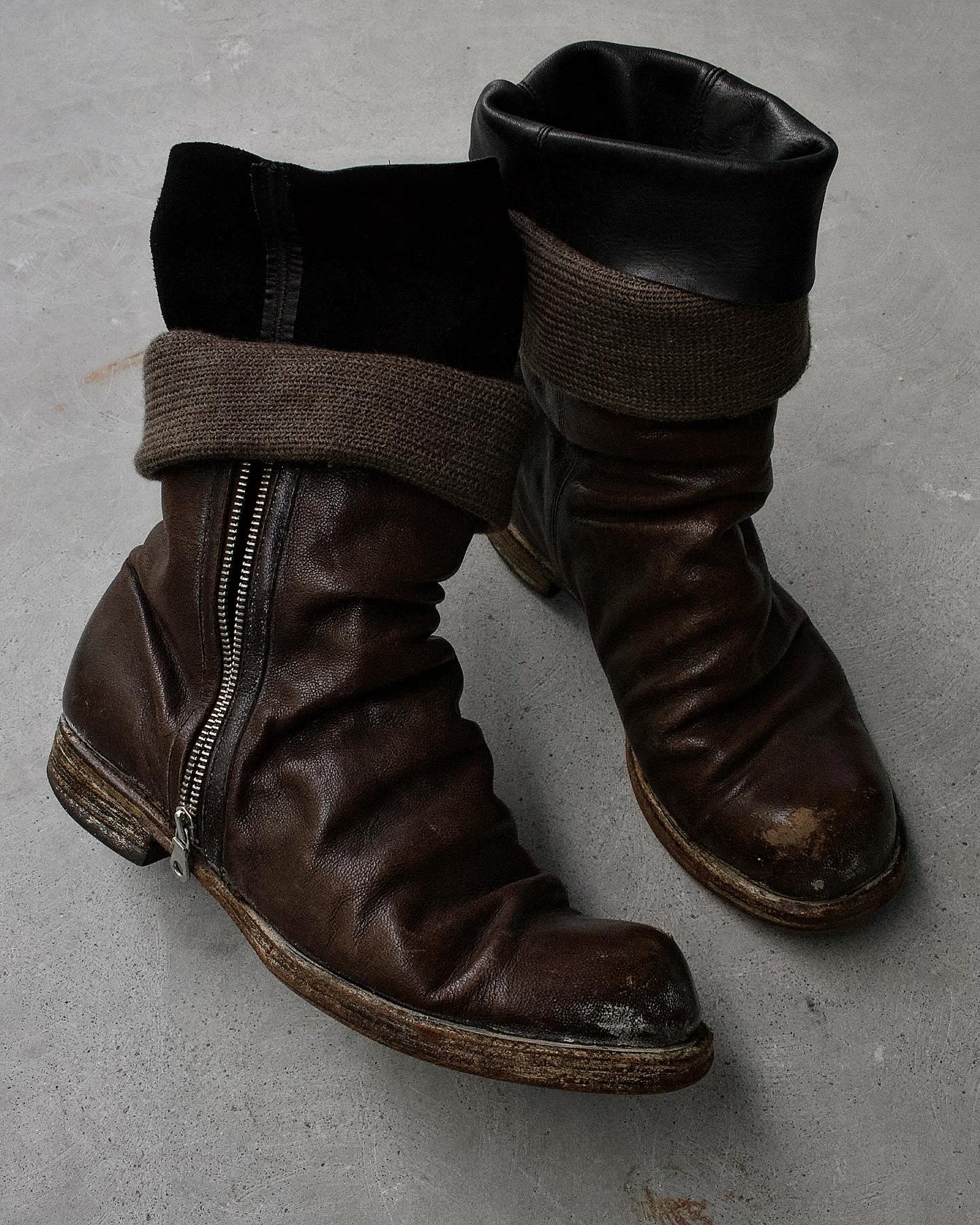 MiharaYasuhiro AW09 Triple-Layered Zip Leather Engineer Boots
