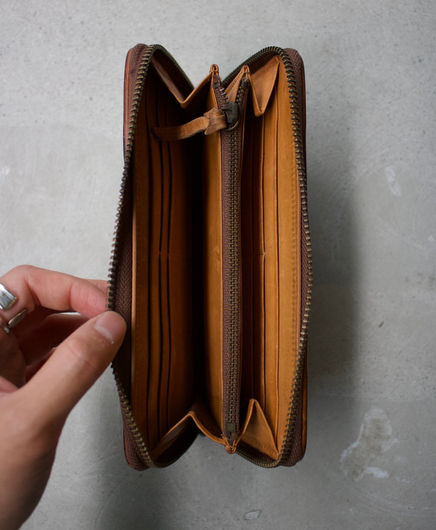 MiharaYasuhiro Early 00s “Invisible II” Trompe-l'œil Cow Leather Long Wallet