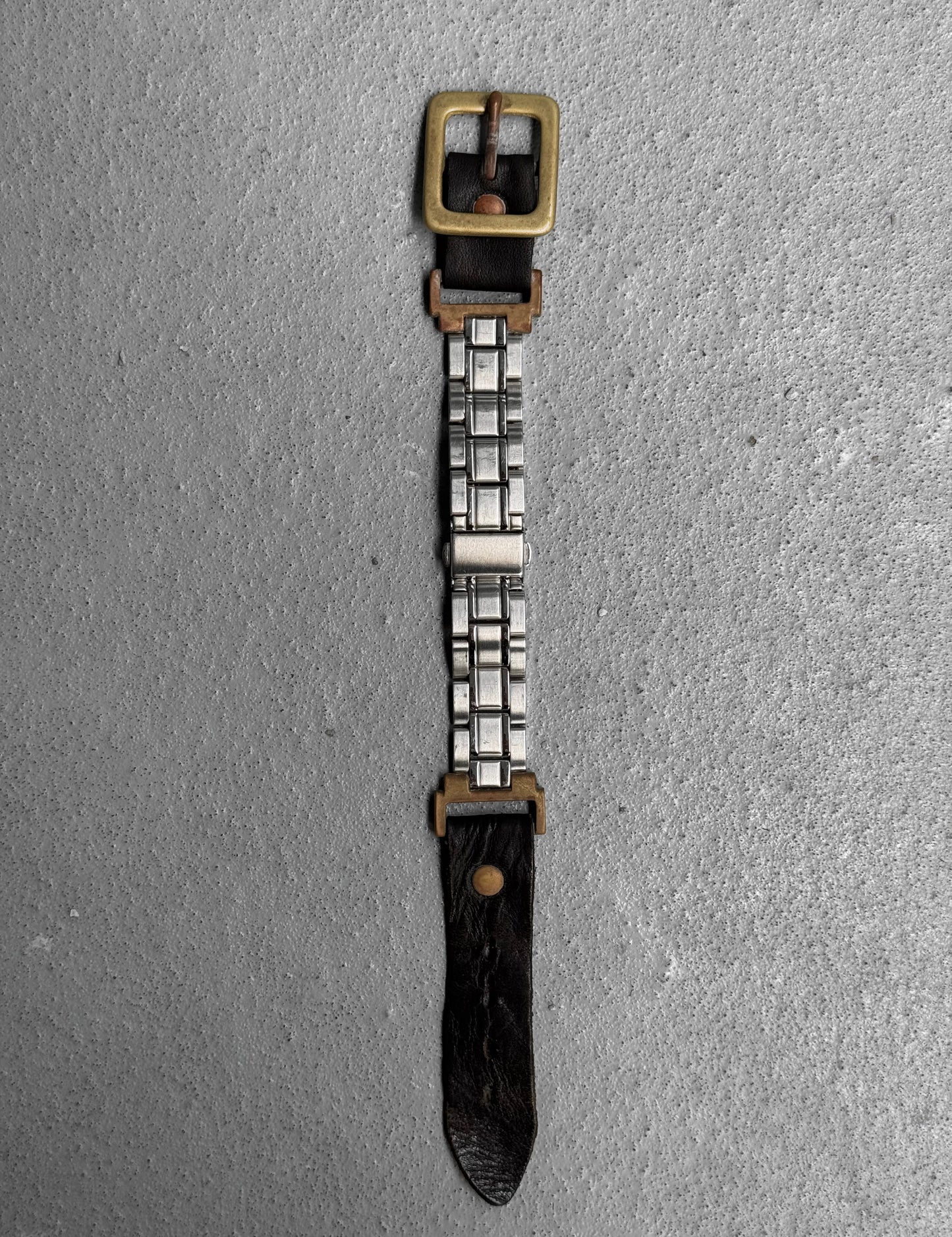 MiharaYasuhiro Early 00s Hybrid Watch Link Leather Bracelet