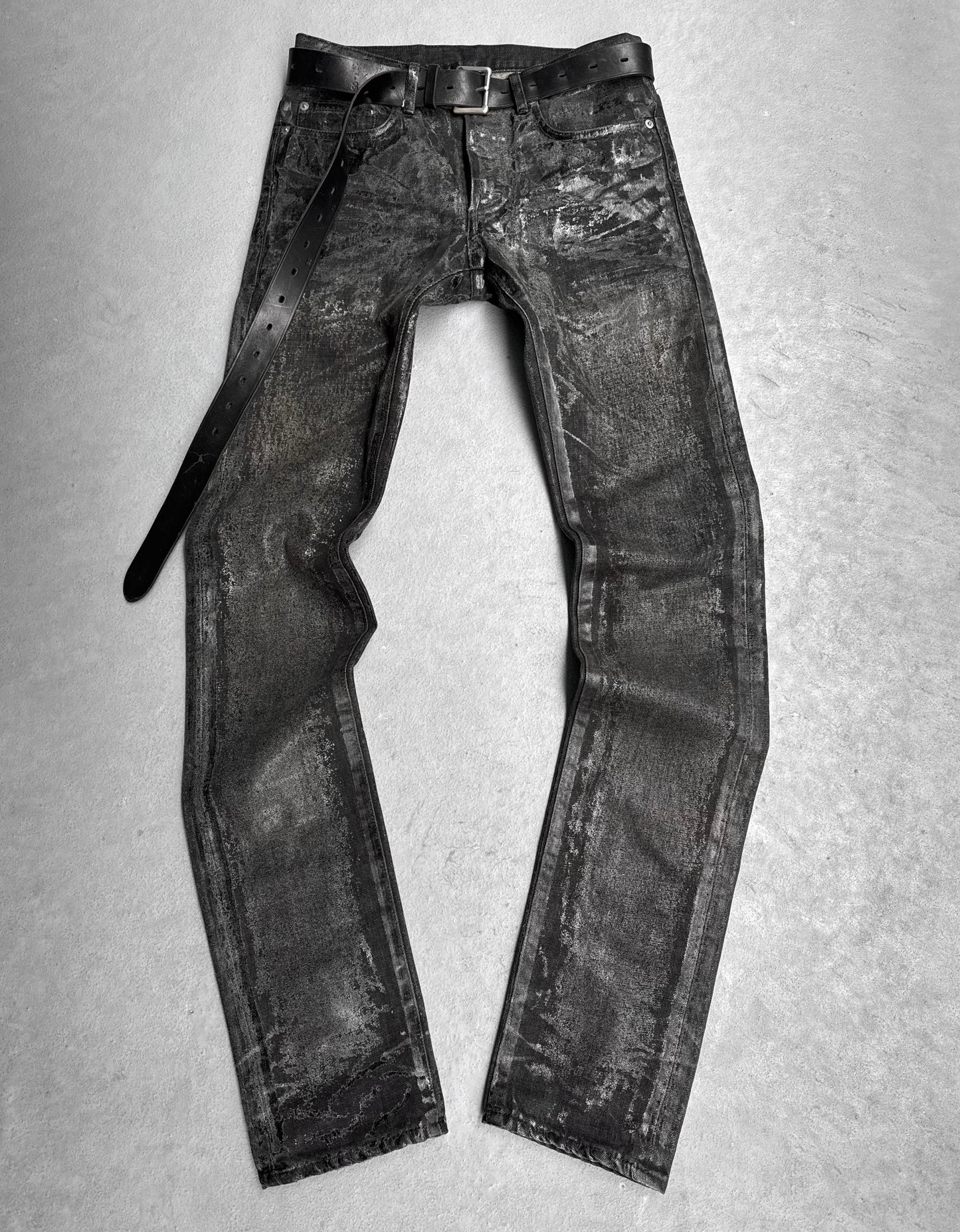 DIOR HOMME AW07 “Navigate” ‘Luster’ Re-issued Black Waxed Skinny Denim