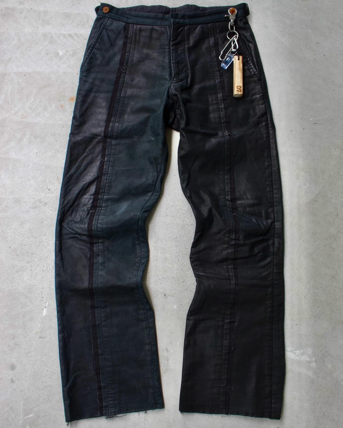 COMME des GARÇONS HOMME PLUS AW03 Distressed Cowhide Leather Pants