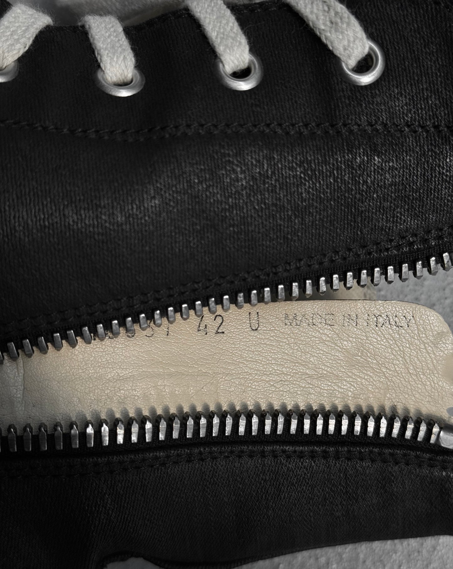 Rick Owens DRKSHDW AW15 “SPHINX” Waxed Canvas Vegan Ramones Sneakers