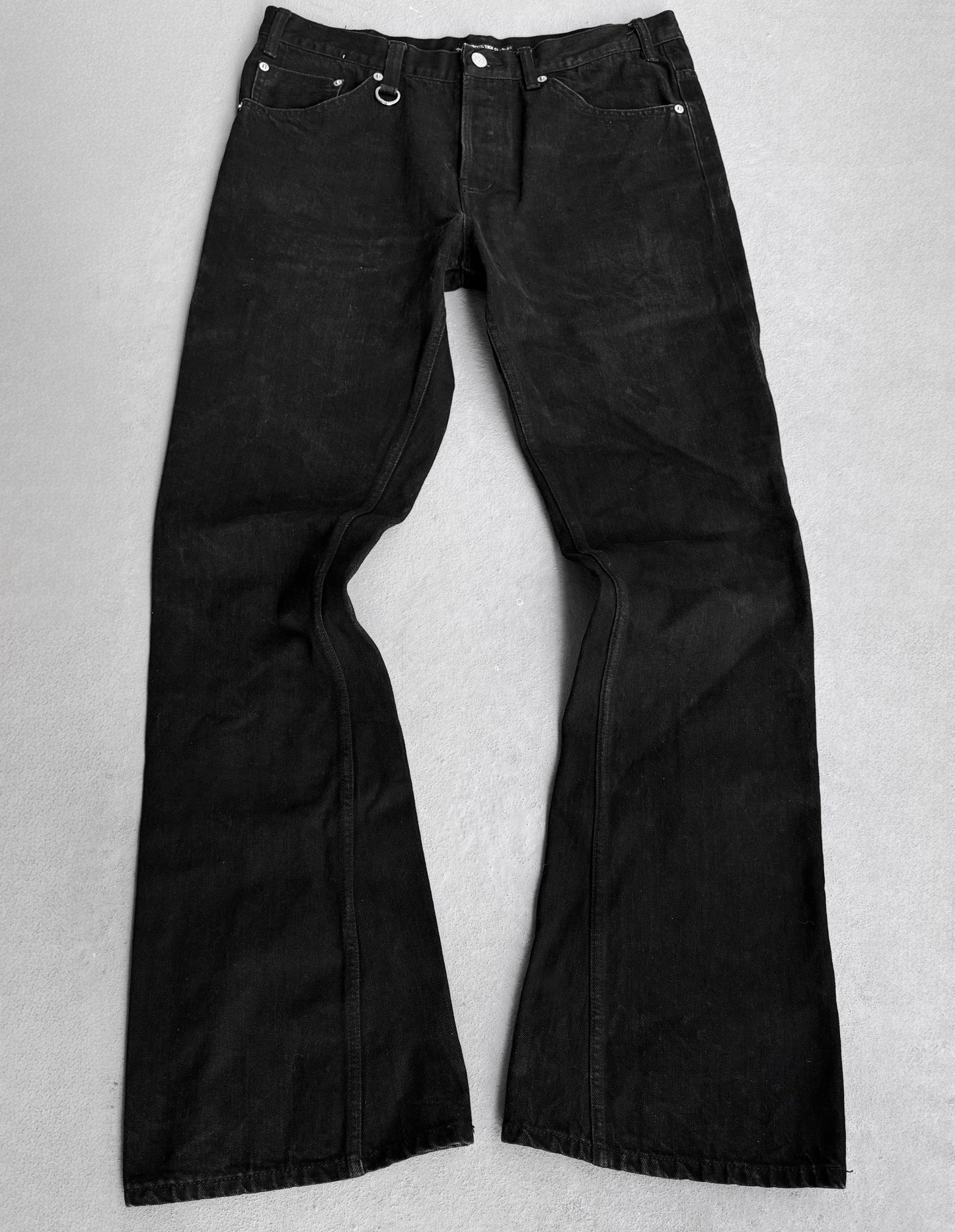 BACKBONE The Basis AW11 Washed Black Flare Denim
