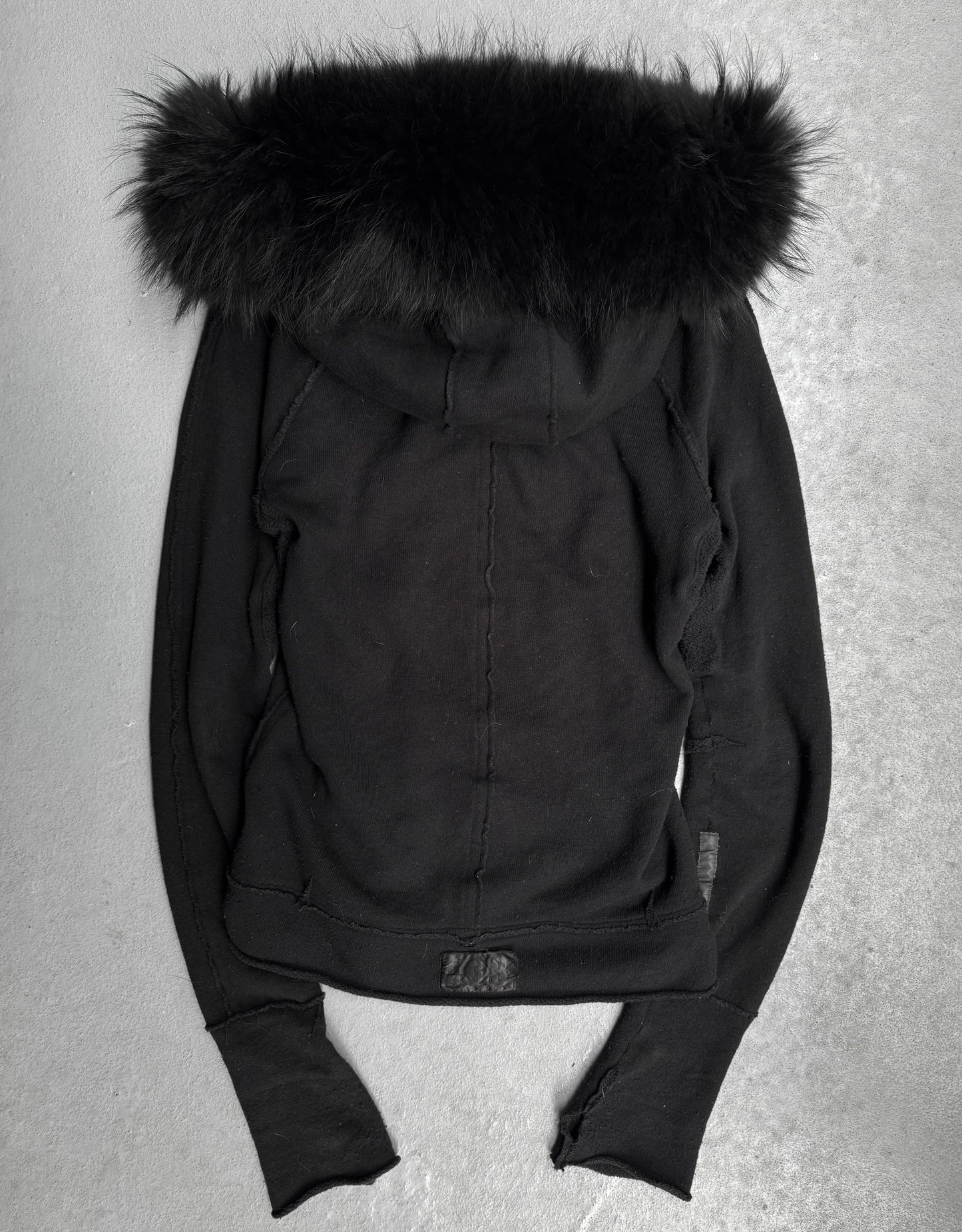 L.G.B Early 00s Raccoon Fur Bono Zip-up Hoodie
