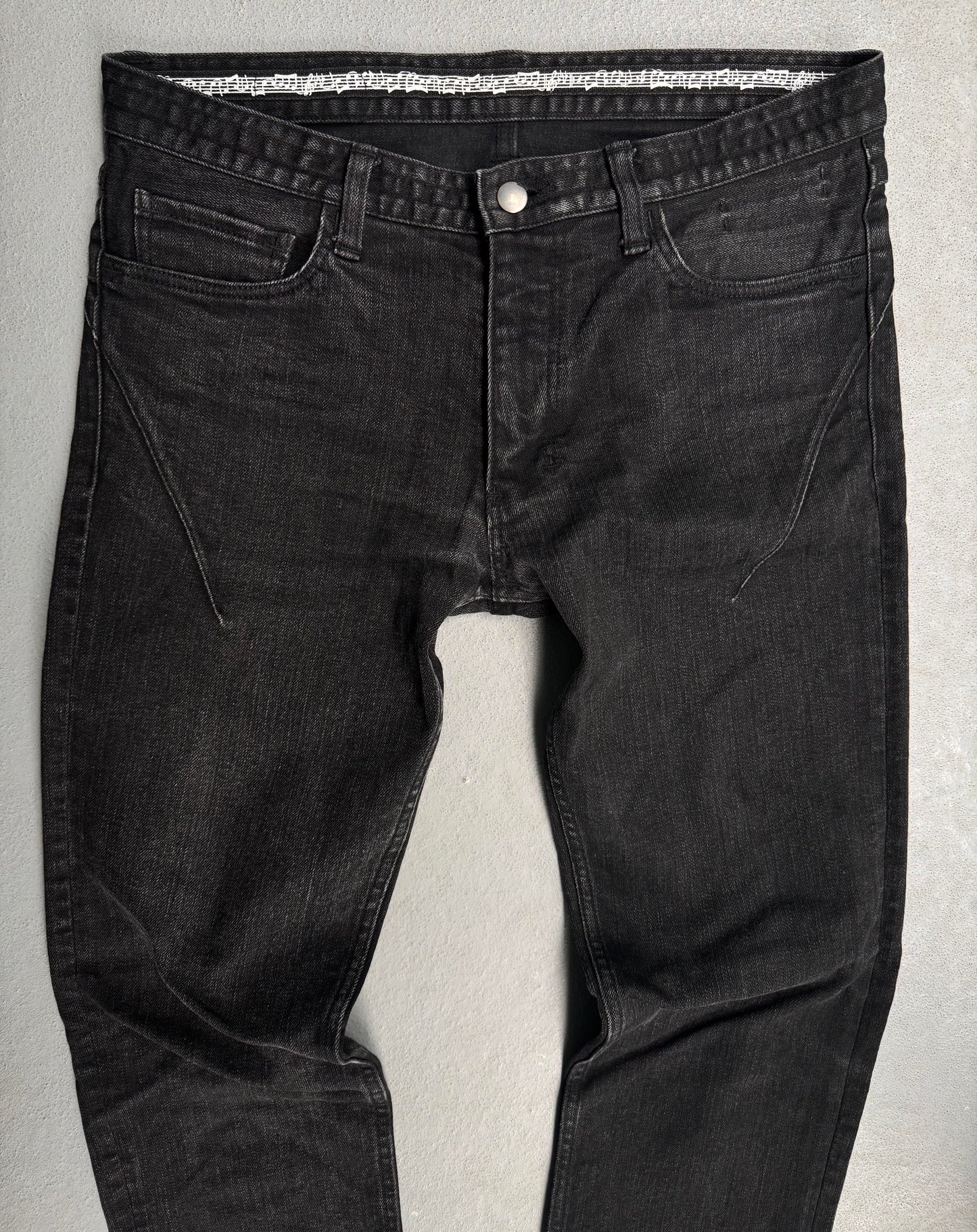 Number (N)ine AW07 “Love, God, Murder” Washed Black Slim Bootcut Denim