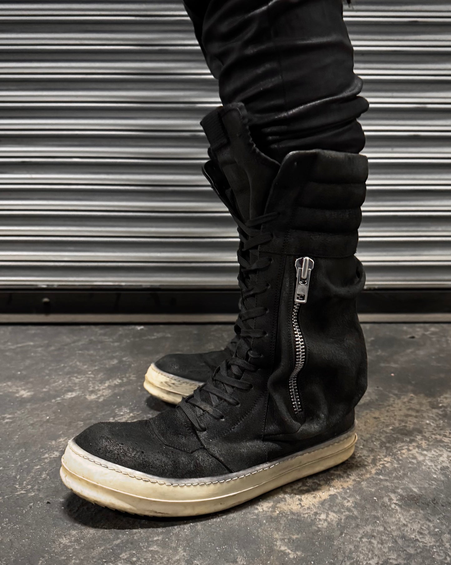 Rick Owens SS15 “FAUN” Blistered Leather Cargobasket Sneakers