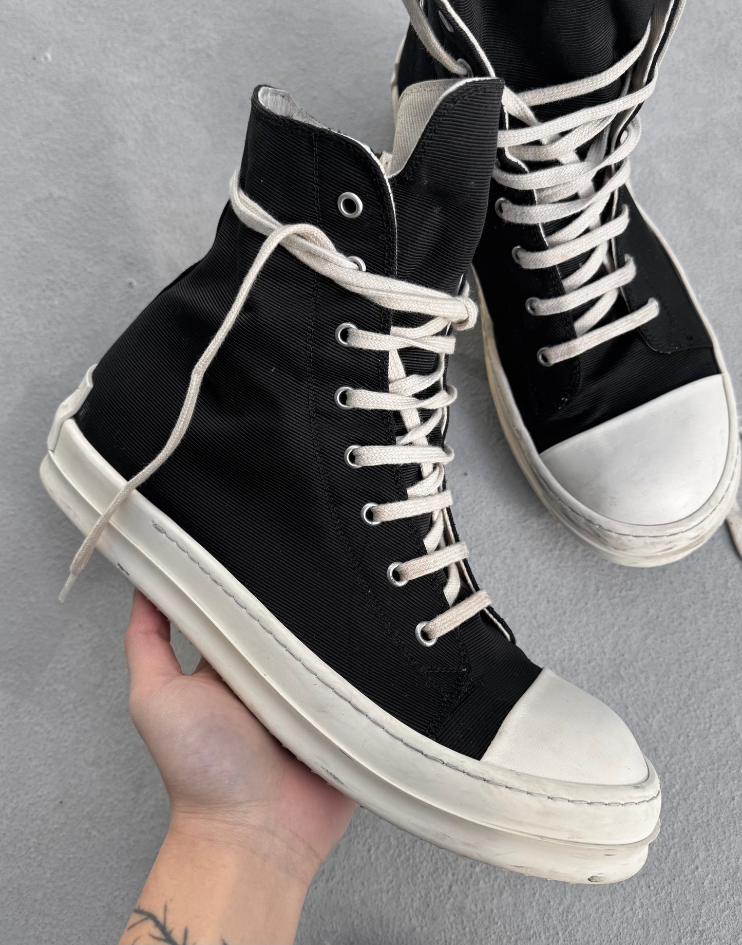 Rick Owens DRKSHDW AW22 “STROBE” Nylon Ramones Sneakers