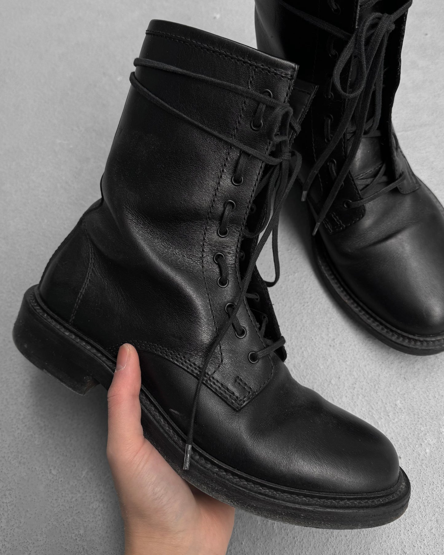 Saint Laurent Paris AW14-15 ‘Ranger’ Combat Lace-up Leather Boots