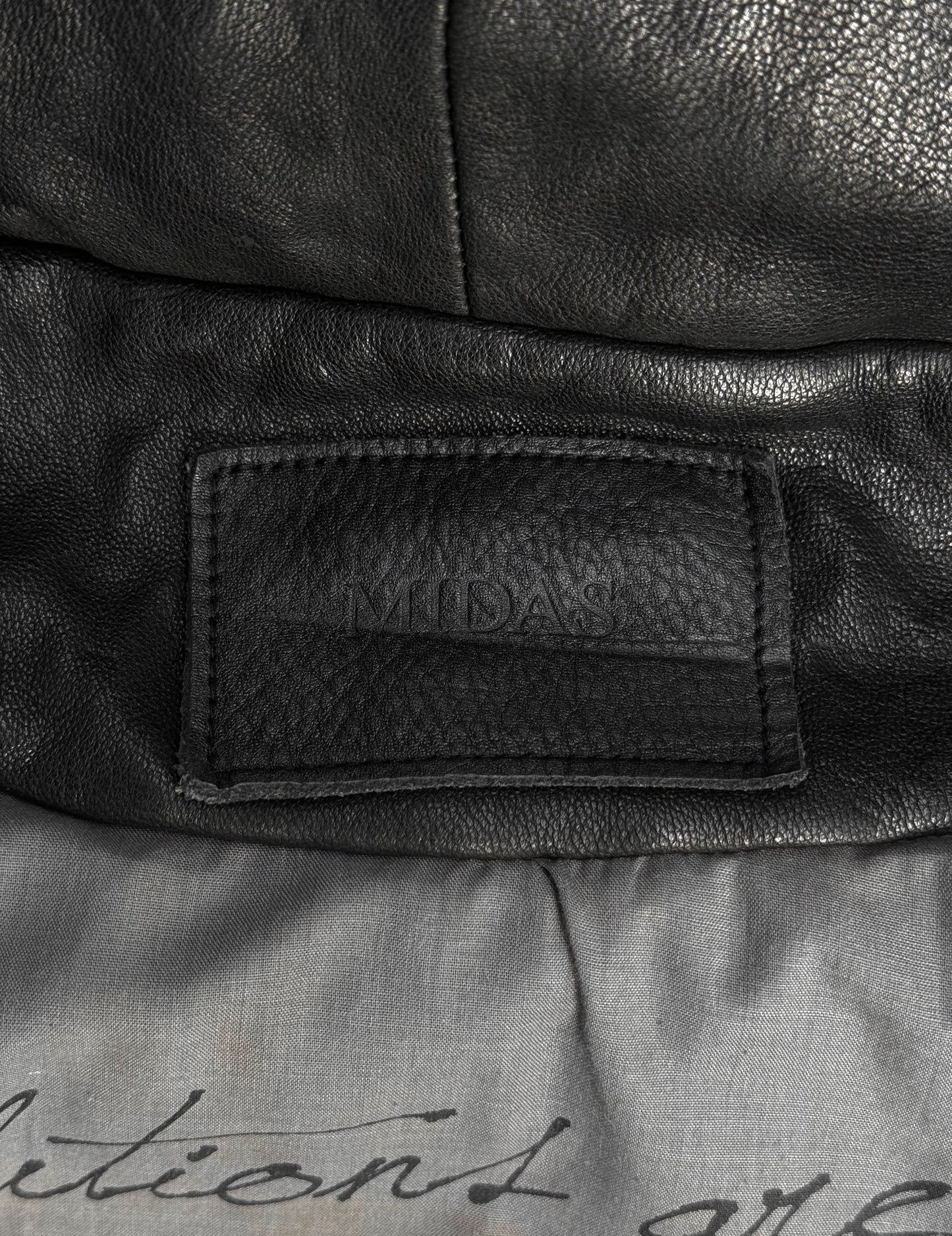 Midas Early 00s Concealed Hooded Bono Sheepskin Leather Jacket
