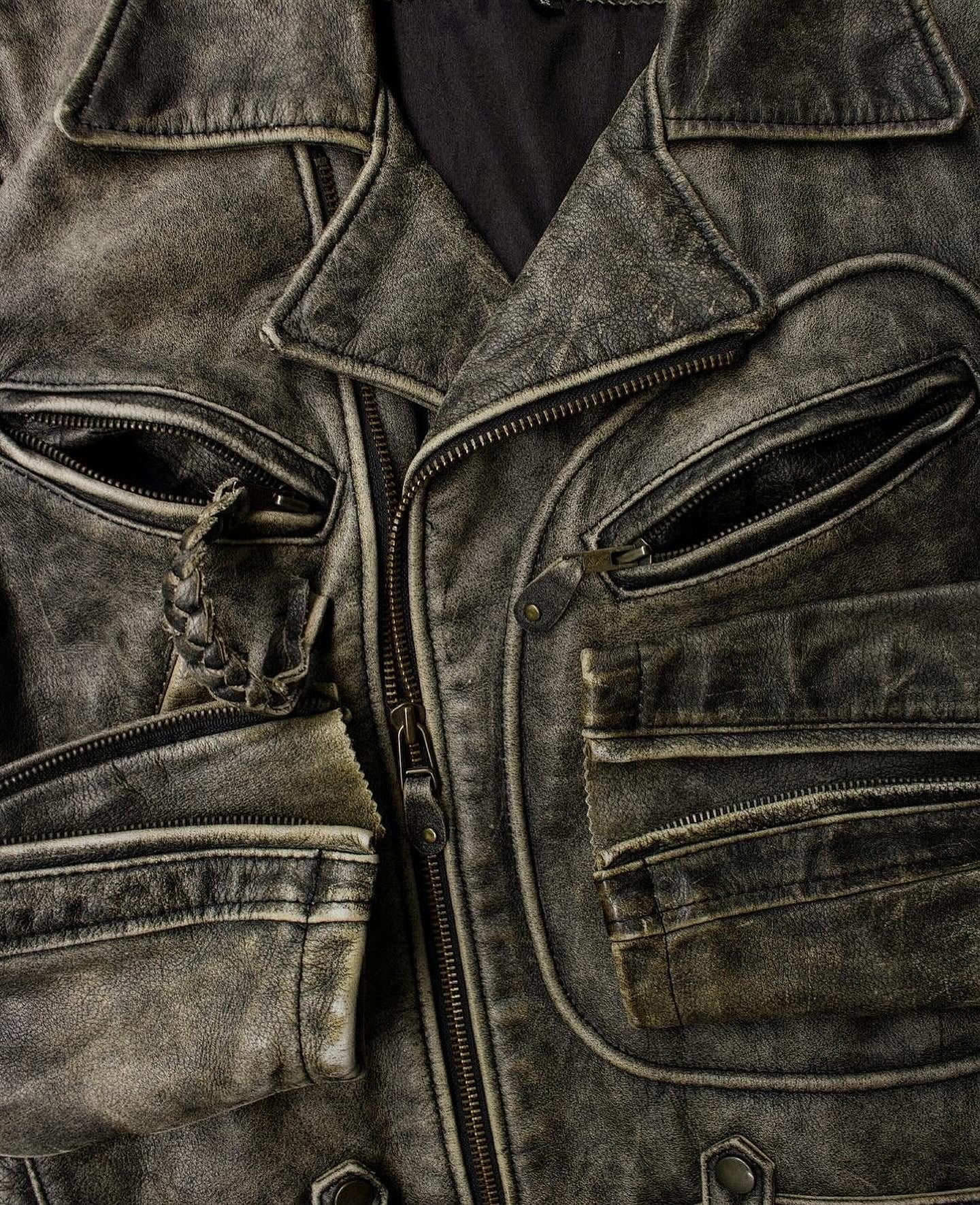 KADOYA K’s Leather Early 00s Sun Faded Cowhide Leather Motorcycle Jacket