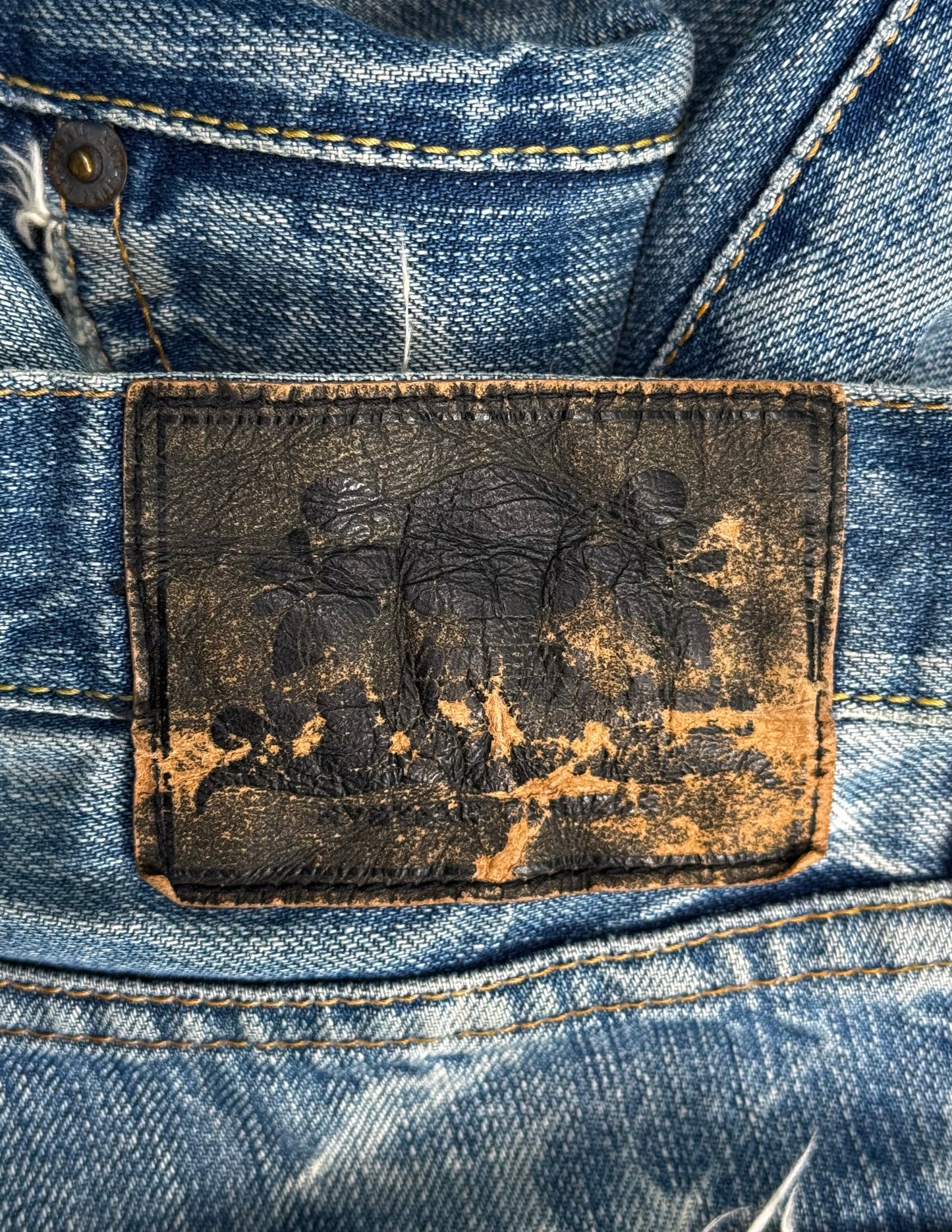 Hysteric Glamour Early 00s Washed Blue Studded Straight Leg Denim