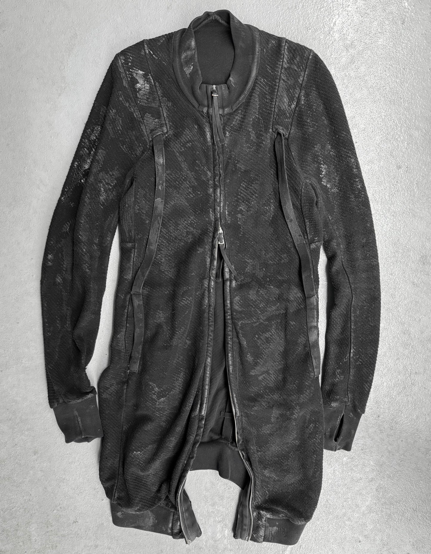 Boris Bidjan Saberi AW16 ‘Quadron’ Object-dyed Vinyl Waxed Zipper-3 Coat