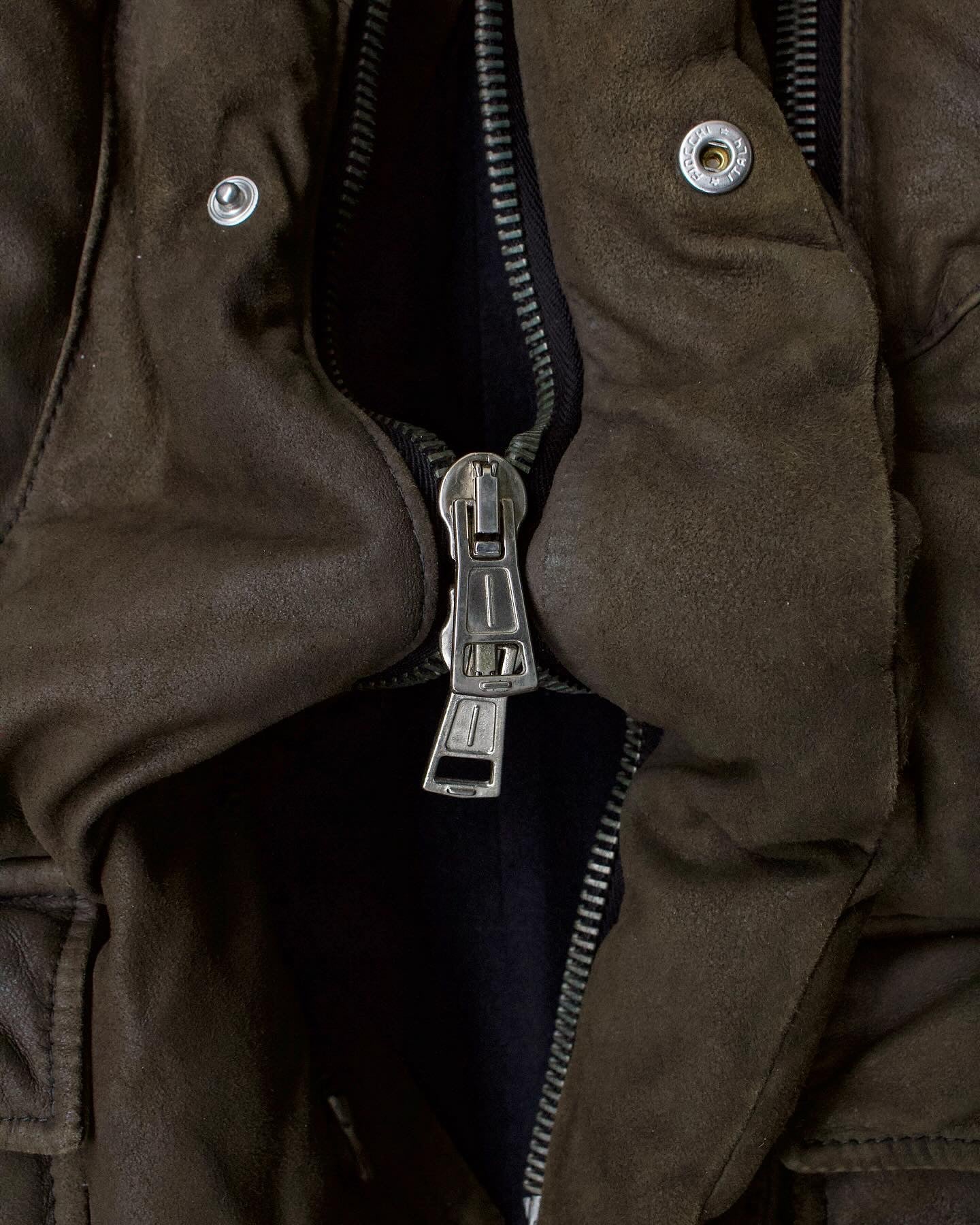 Diet Butcher Slim Skin AW09 “Strange Birds” Asymmetrical Sheep Suede Convertible Down Jacket