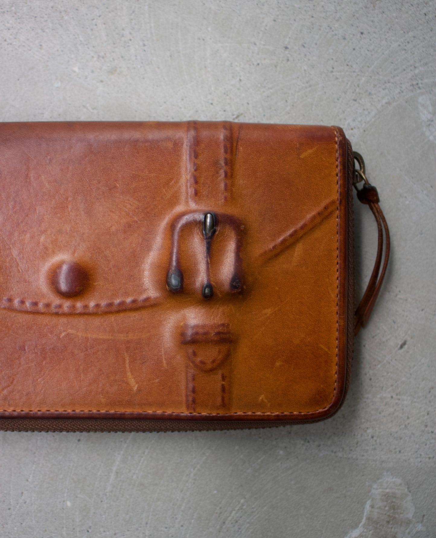 MiharaYasuhiro Early 00s “Invisible II” Trompe-l'œil Cow Leather Long Wallet