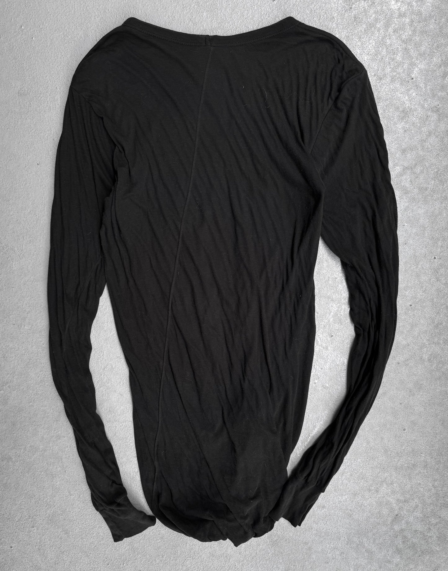 Rick Owens SS23 “EDFU” Black Double-layered Long-sleeves