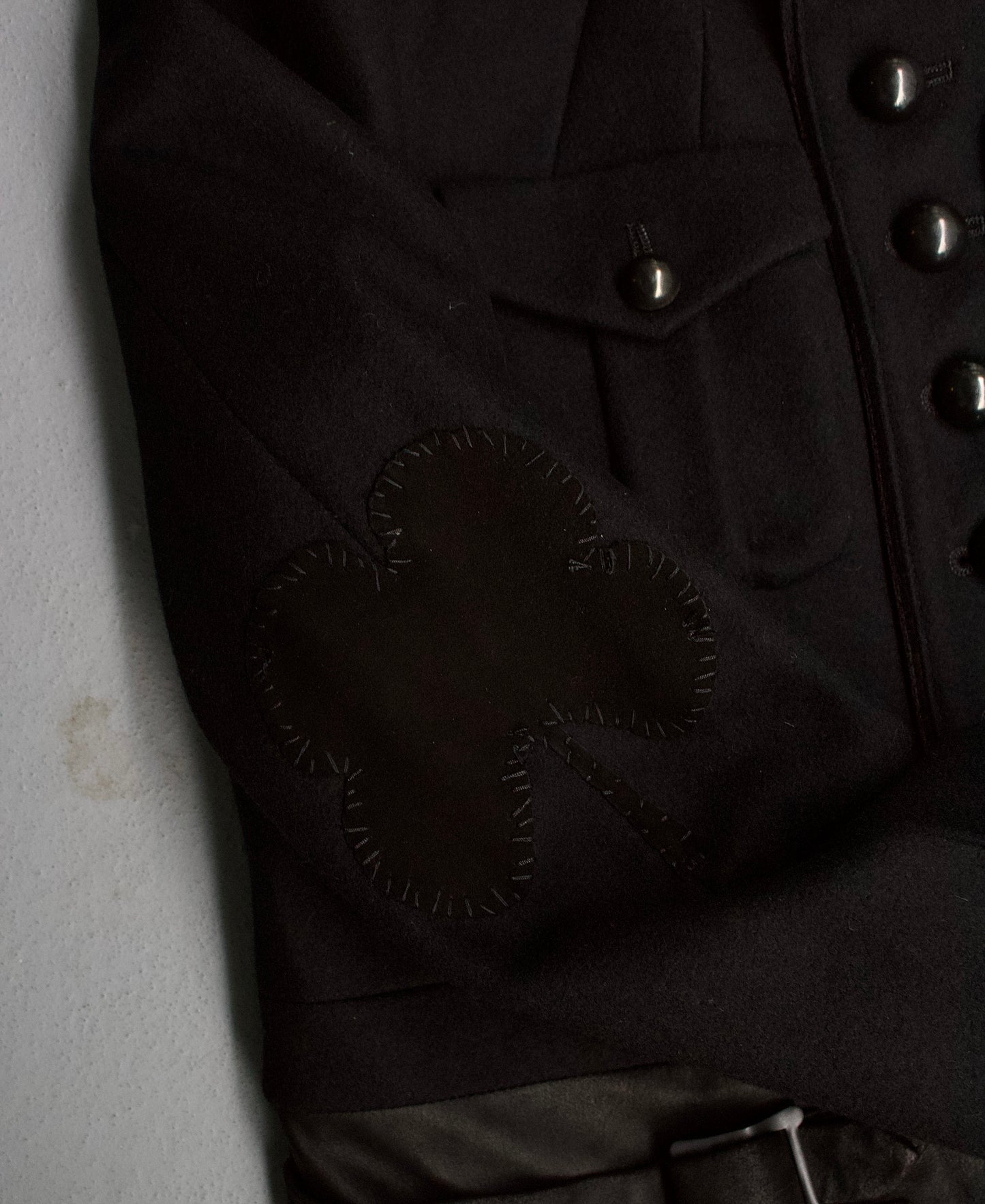 Number (N)ine AW06 “NOIR”Leather Hybrid Wool Napoleon Jacket