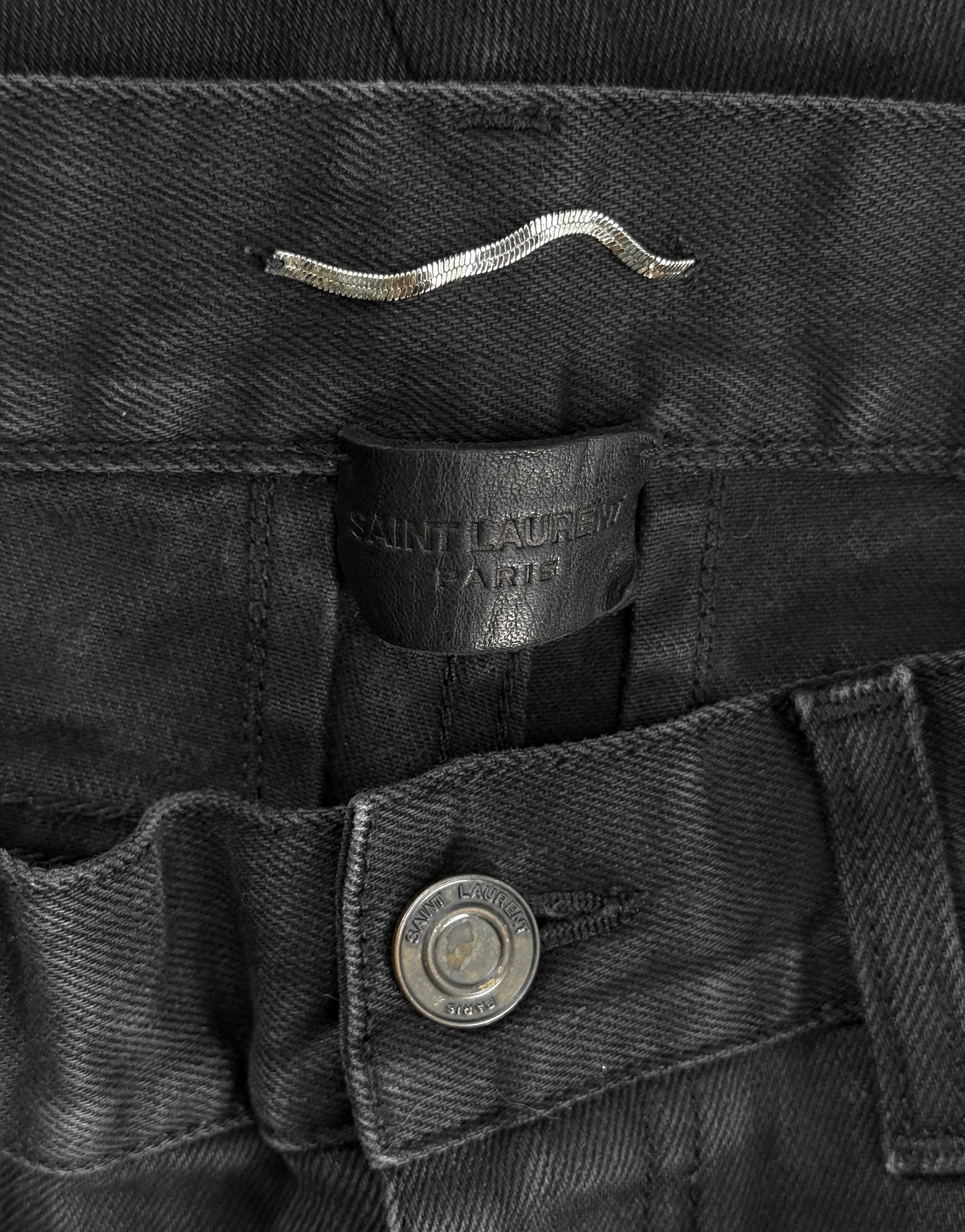 Saint Laurent Washed Black ‘D02’ Skinny Denim