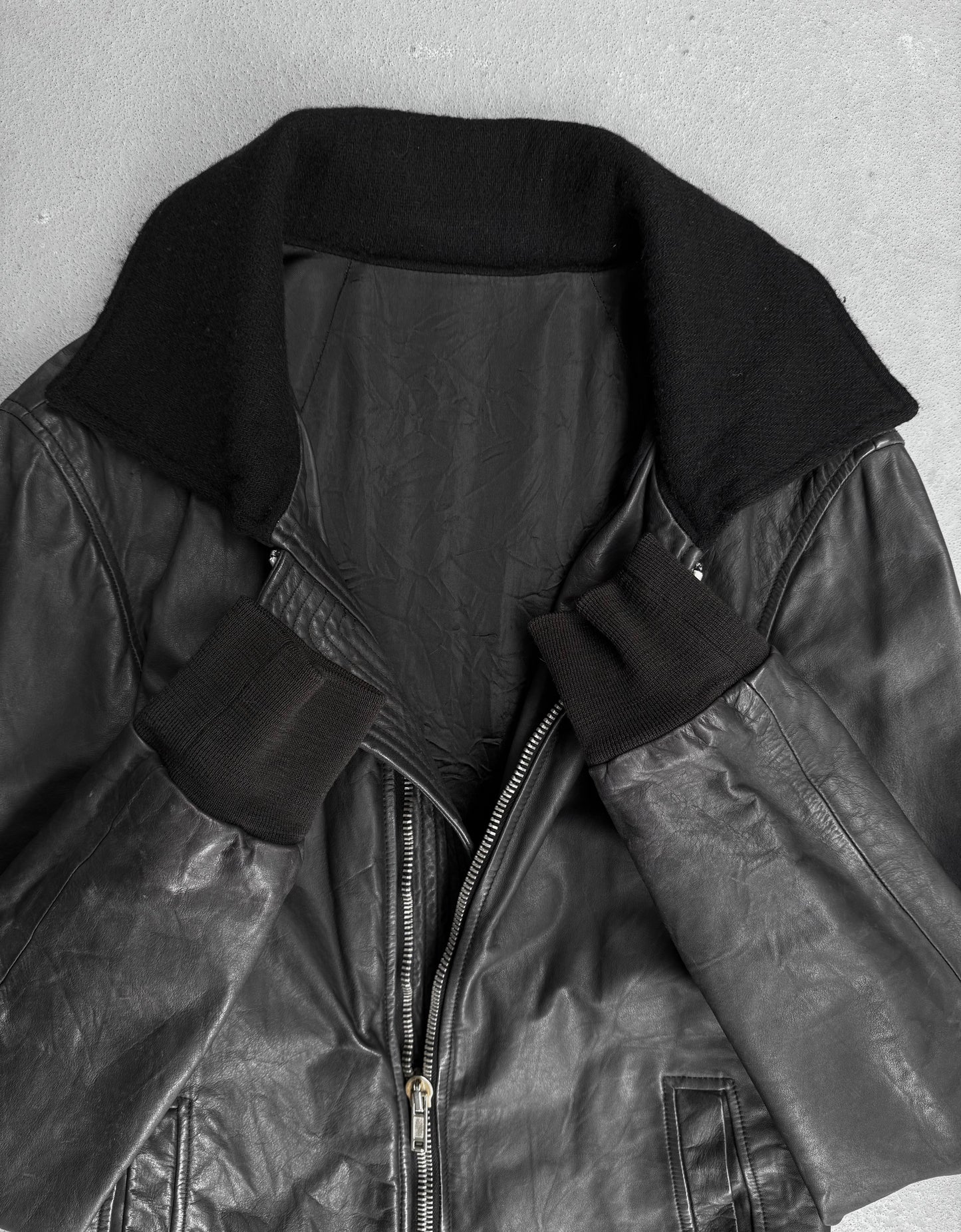 Rick Owens AW08 “STAG” Wool Collar Calfskin Leather Jacket