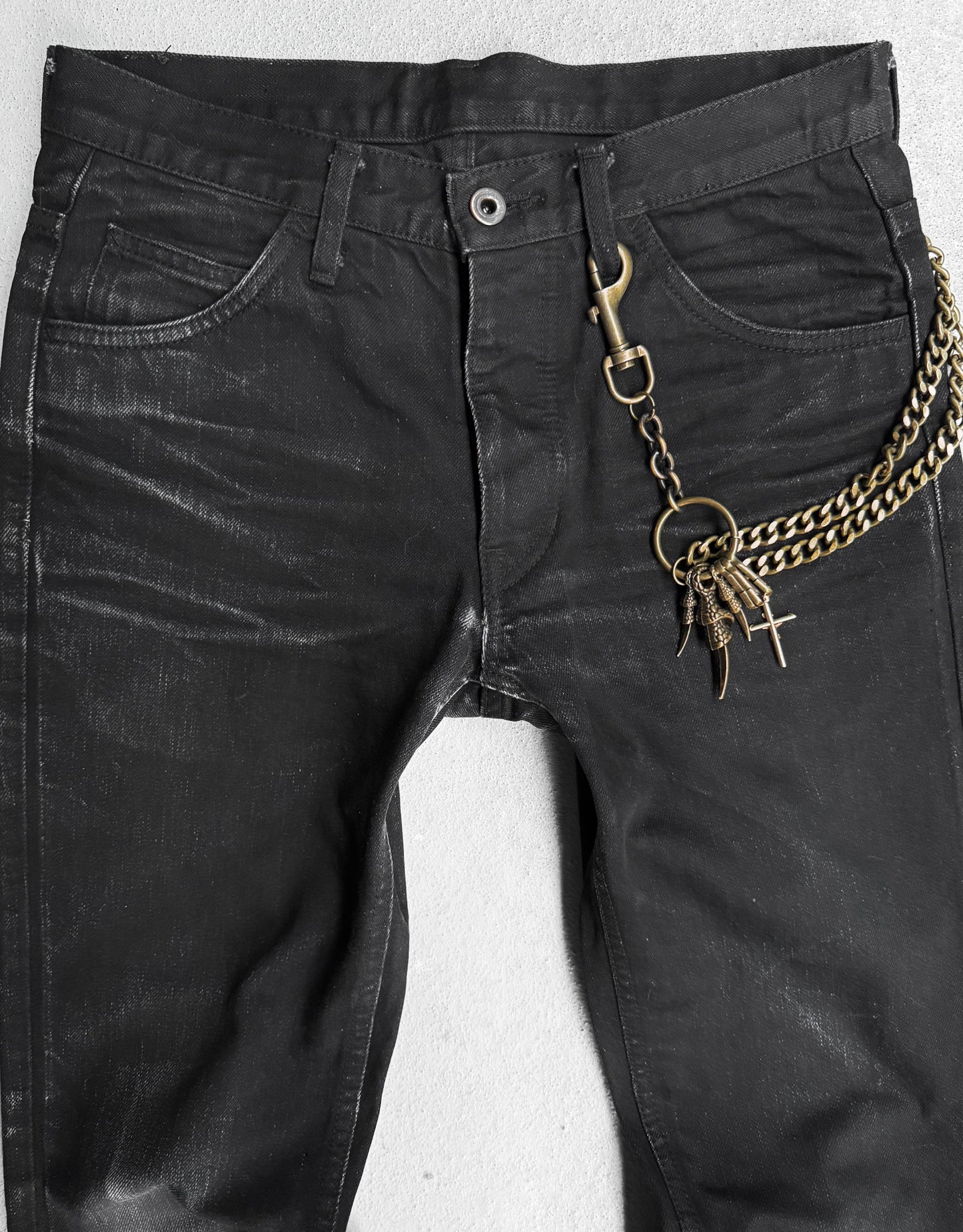 Isamu Katayama “BACKLASH” AW10 Lizard Leather Patch Bootcut Denim