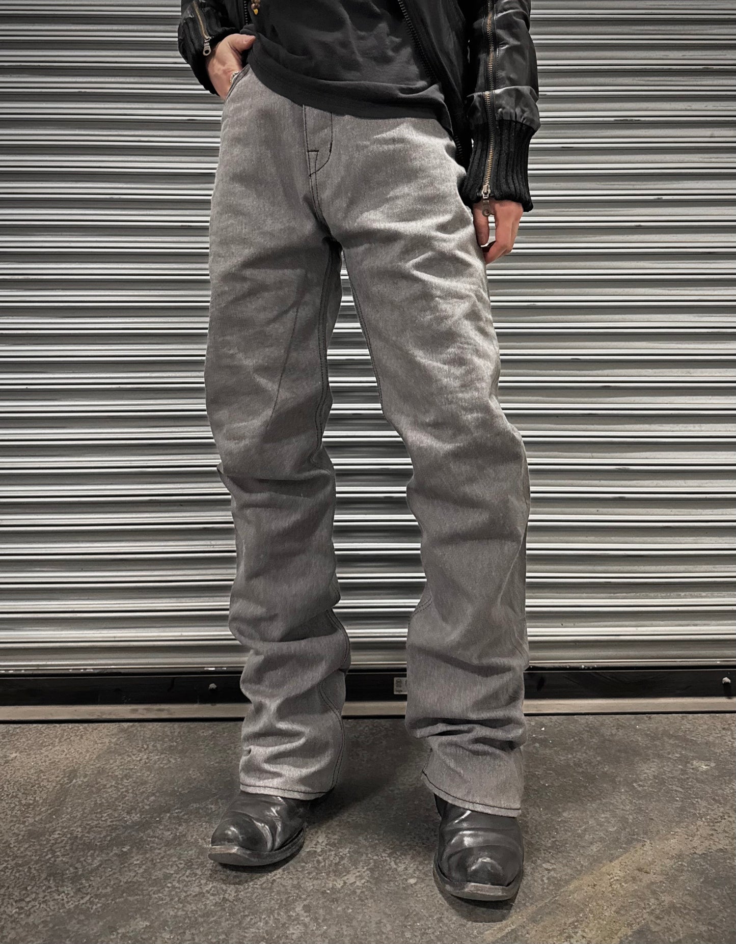 *SAMPLE* Rick Owens DRKSHDW AW22 “STROBE” 16oz Japanese Raw Selvedge Flare ‘Jim Cut’ Denim