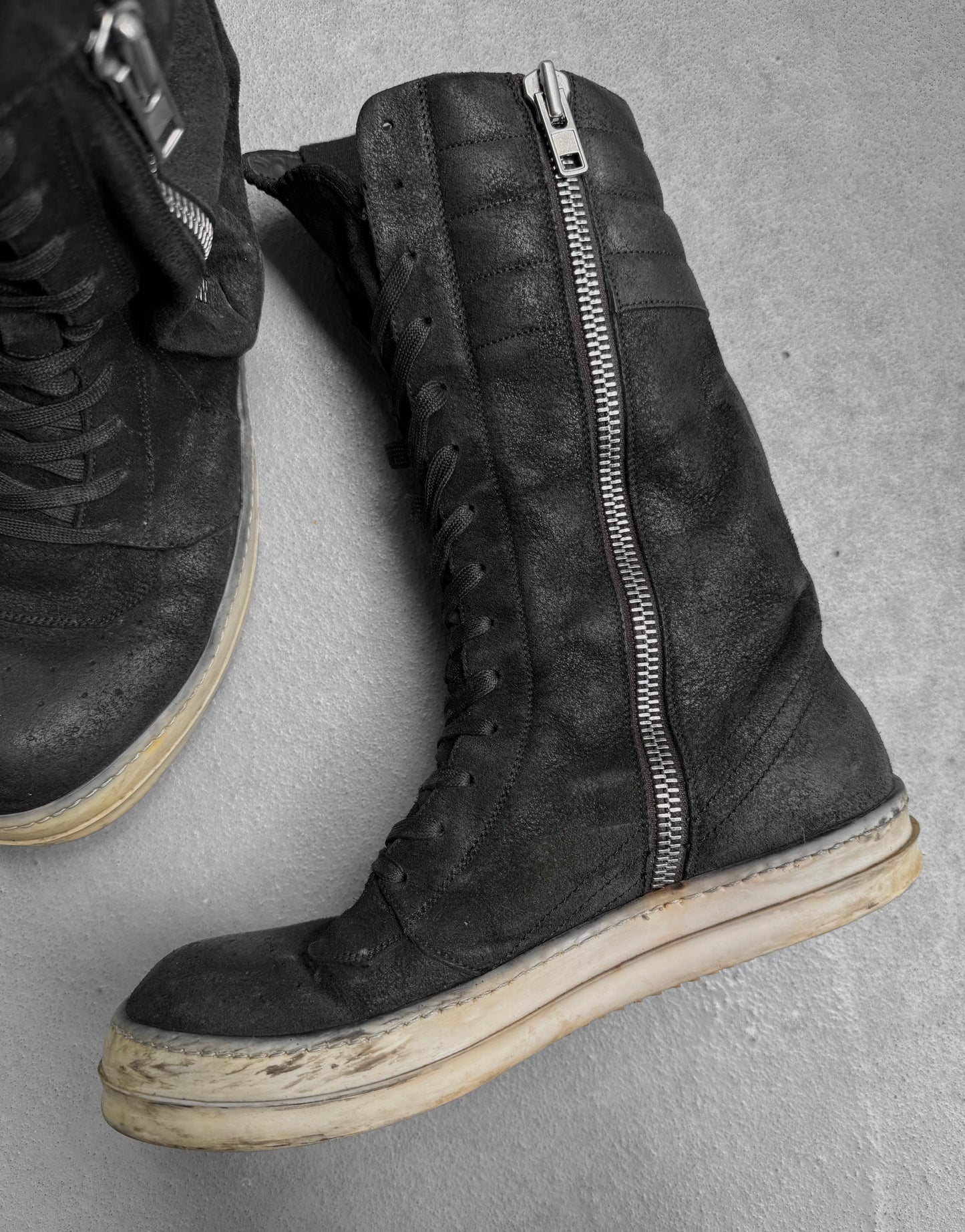 Rick Owens SS15 “FAUN” Blistered Leather Cargobasket Sneakers