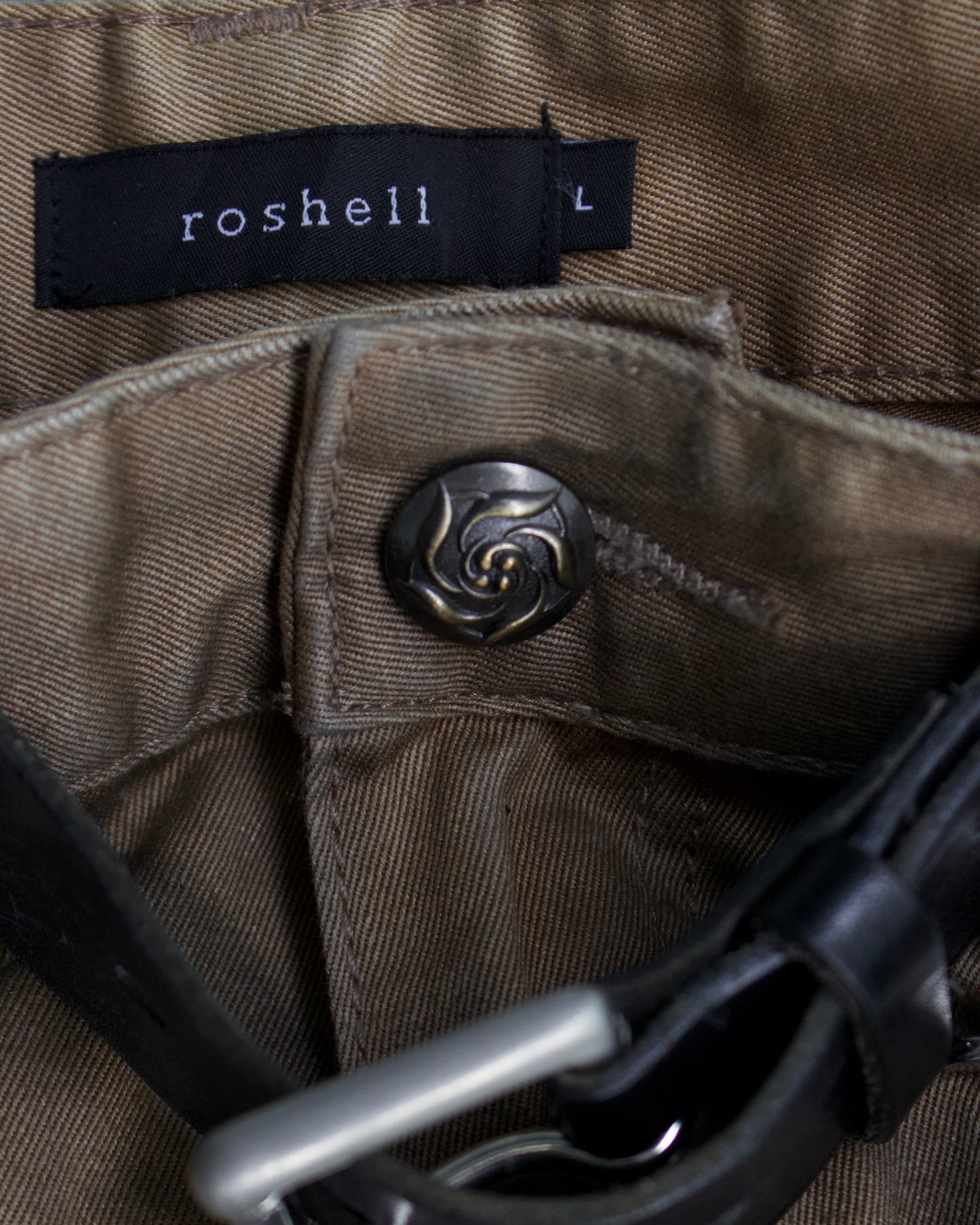 roshell 00s Oil-stained Bootcut Flare Chino Pants
