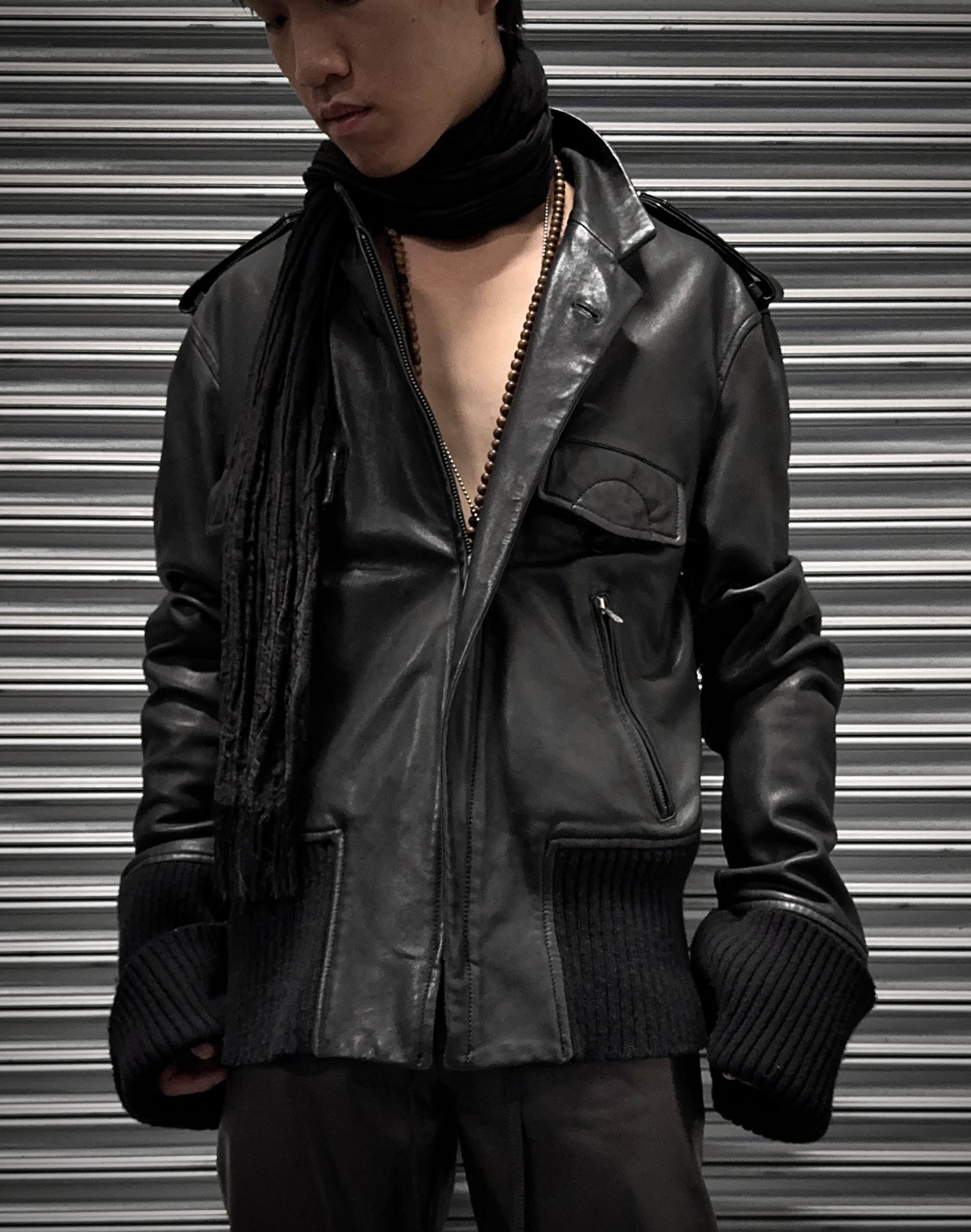 Ann Demeulemeester AW06 Lambskin Leather Asymmetrical Rider Jacket