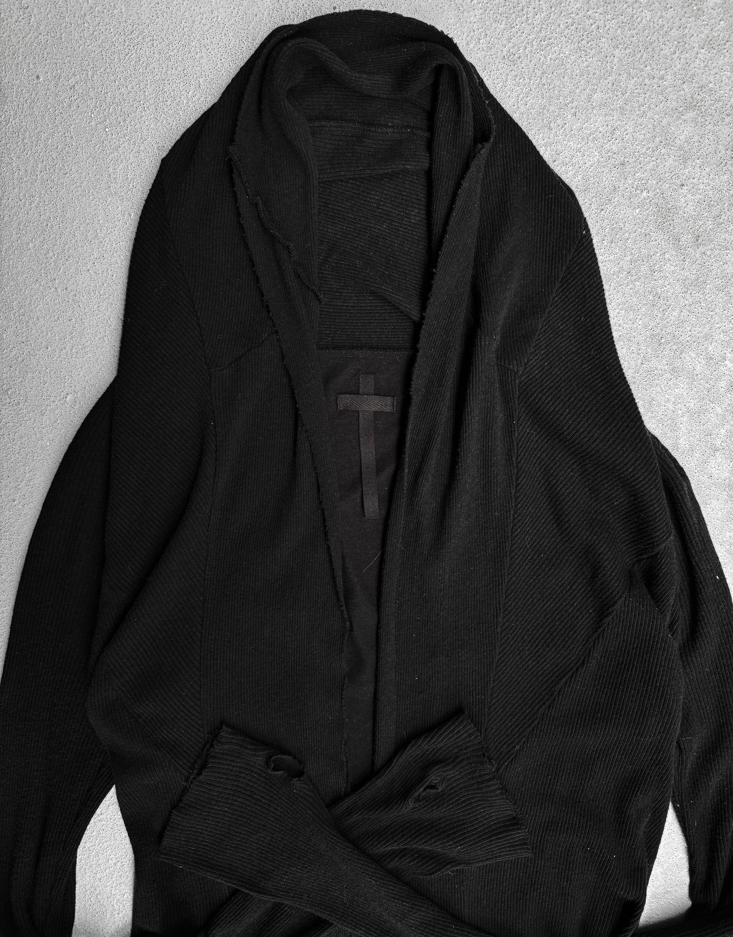 L.G.B Early 00s Back Cross Ribbed Cotton Cardigan