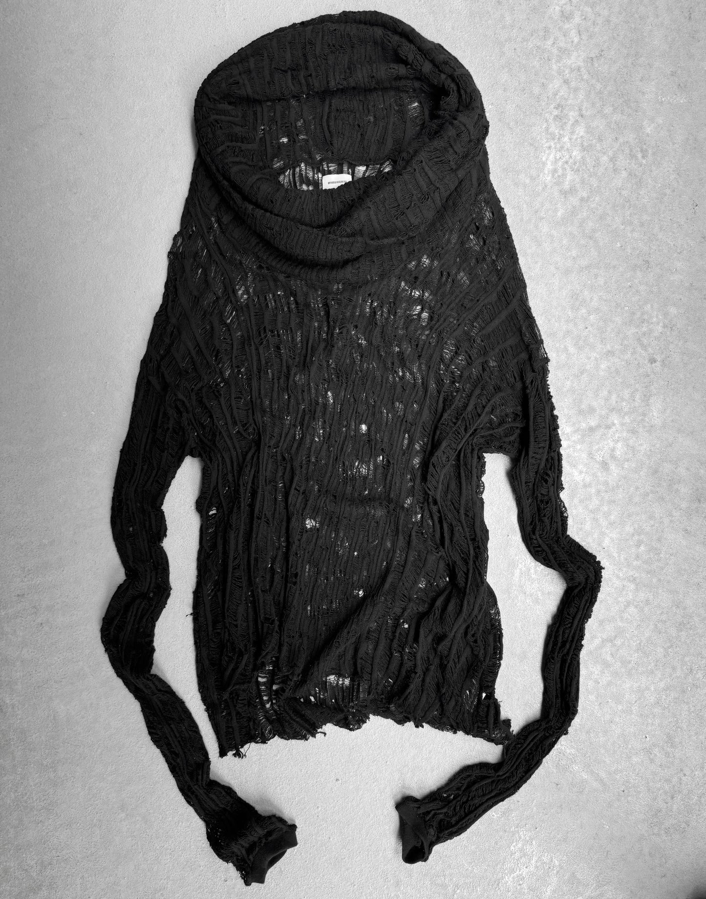 MiharaYasuhiro AW10 Mesh Cowl Hooded Sweater