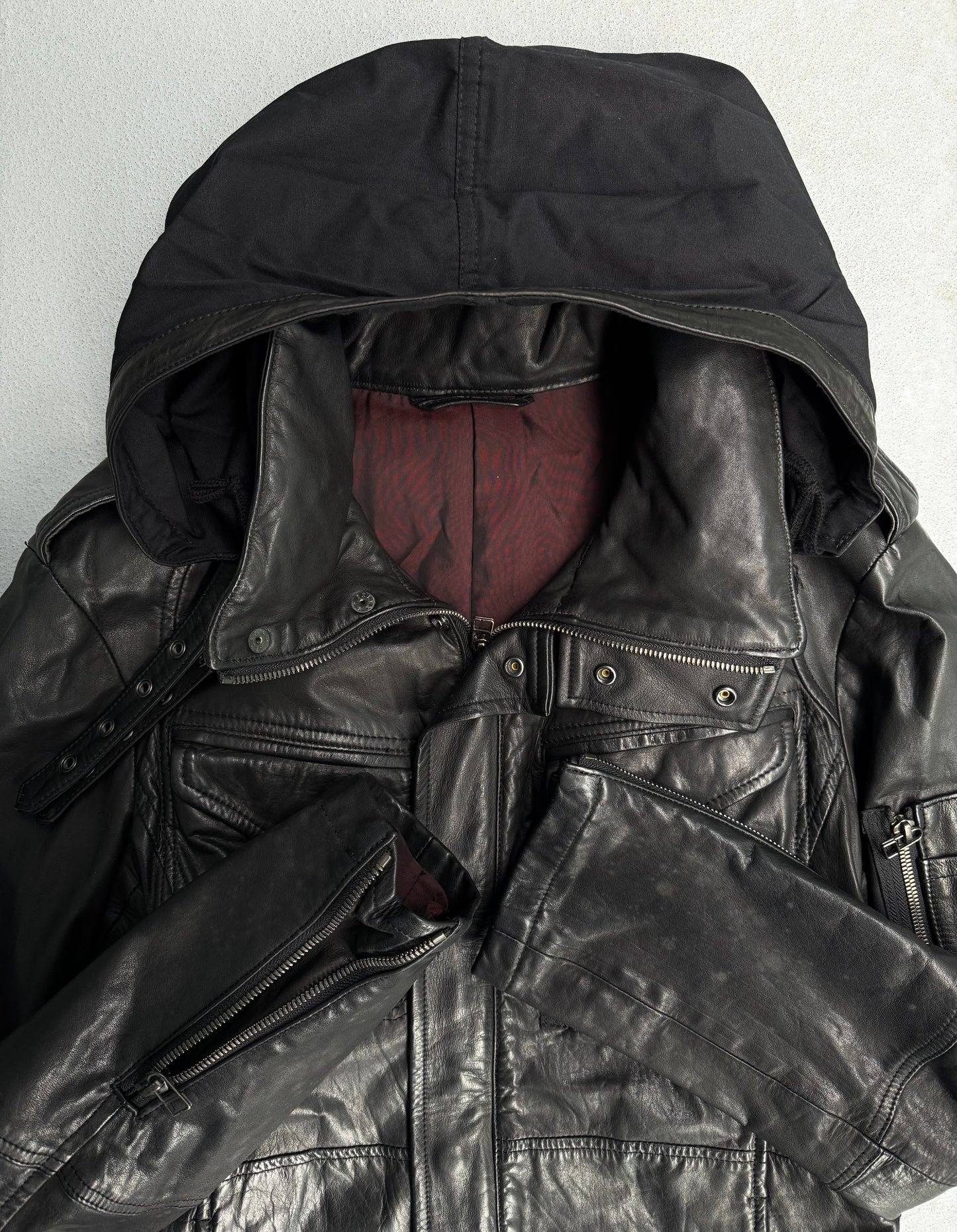 Kyoji Maruyama AW08 Cowhide Leather Multi-pockets Black Rider Jacket
