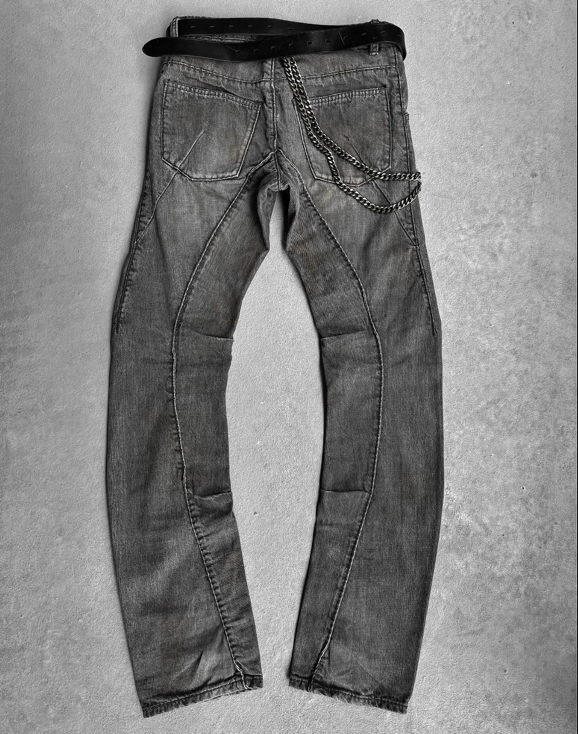 ATTACHMENT by Kazuyuki Kumagai Rustic 3D Pleated Bootcut Denim