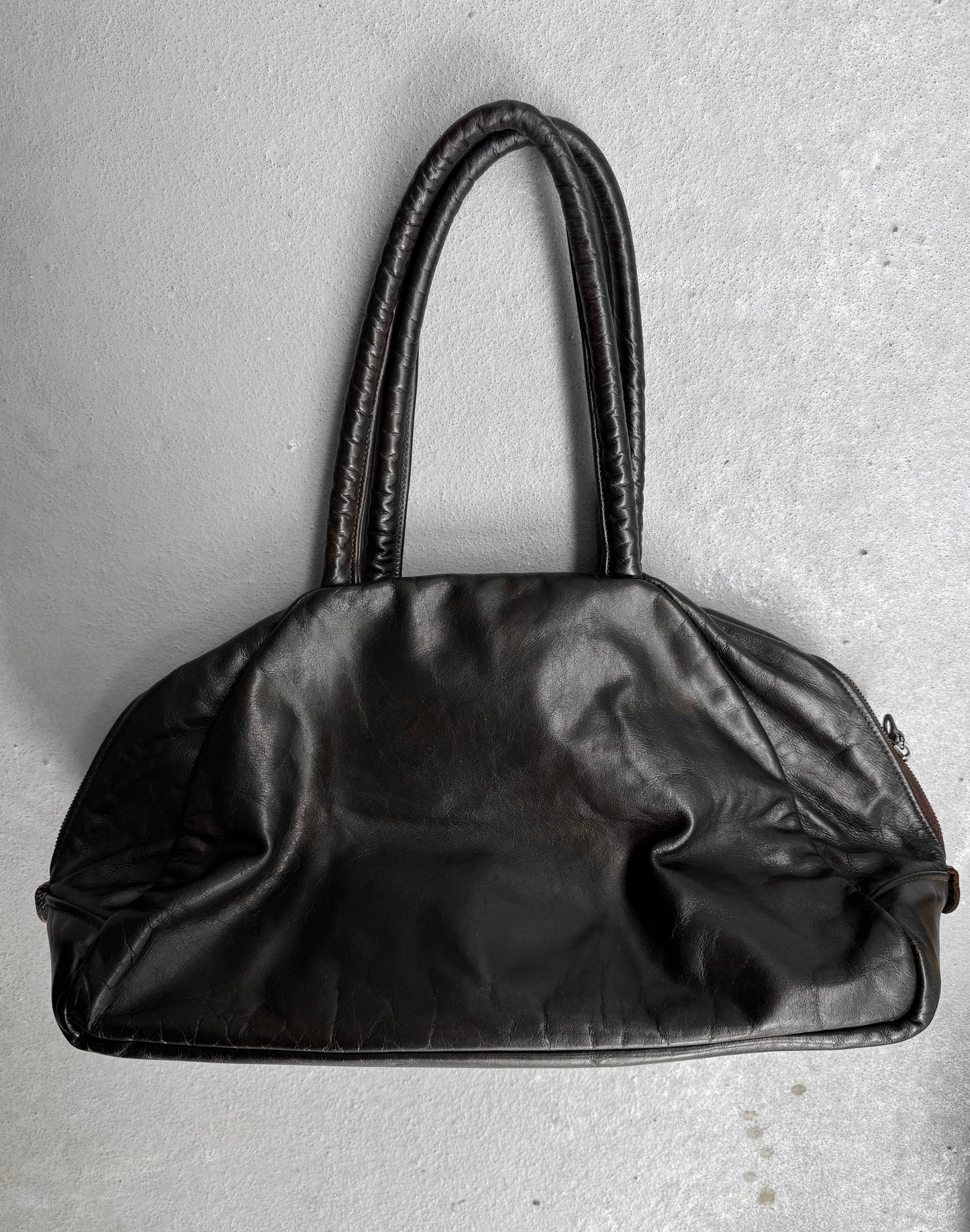 Jas M.B Early 00s Multi-pockets Brown Steerhide Leather Handbag