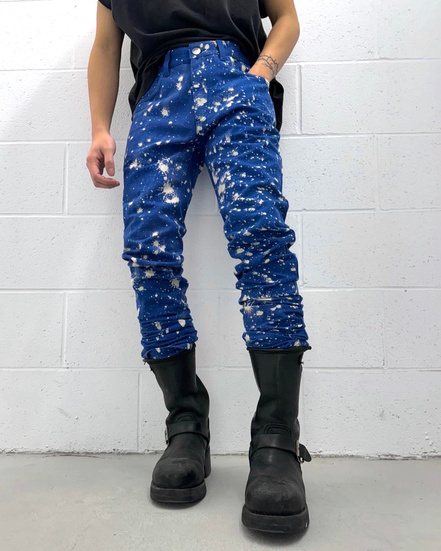 RAF SIMONS x Sterling Ruby AW14 Limited Edt. *1-of-50* Hand-bleached Splatter Denim