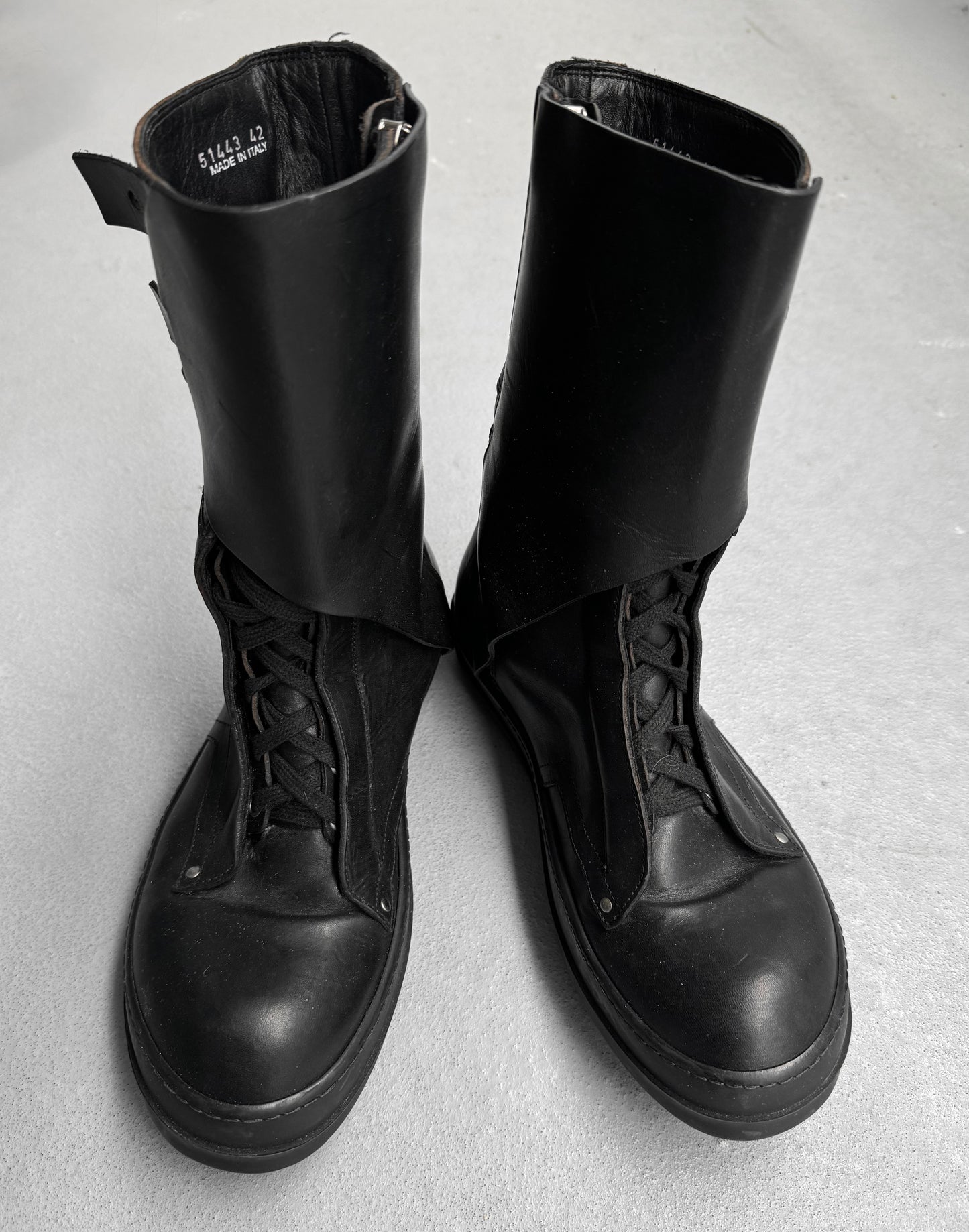 Rick Owens AW12 “MOUNTAIN” Army Leather Lace-up Boots