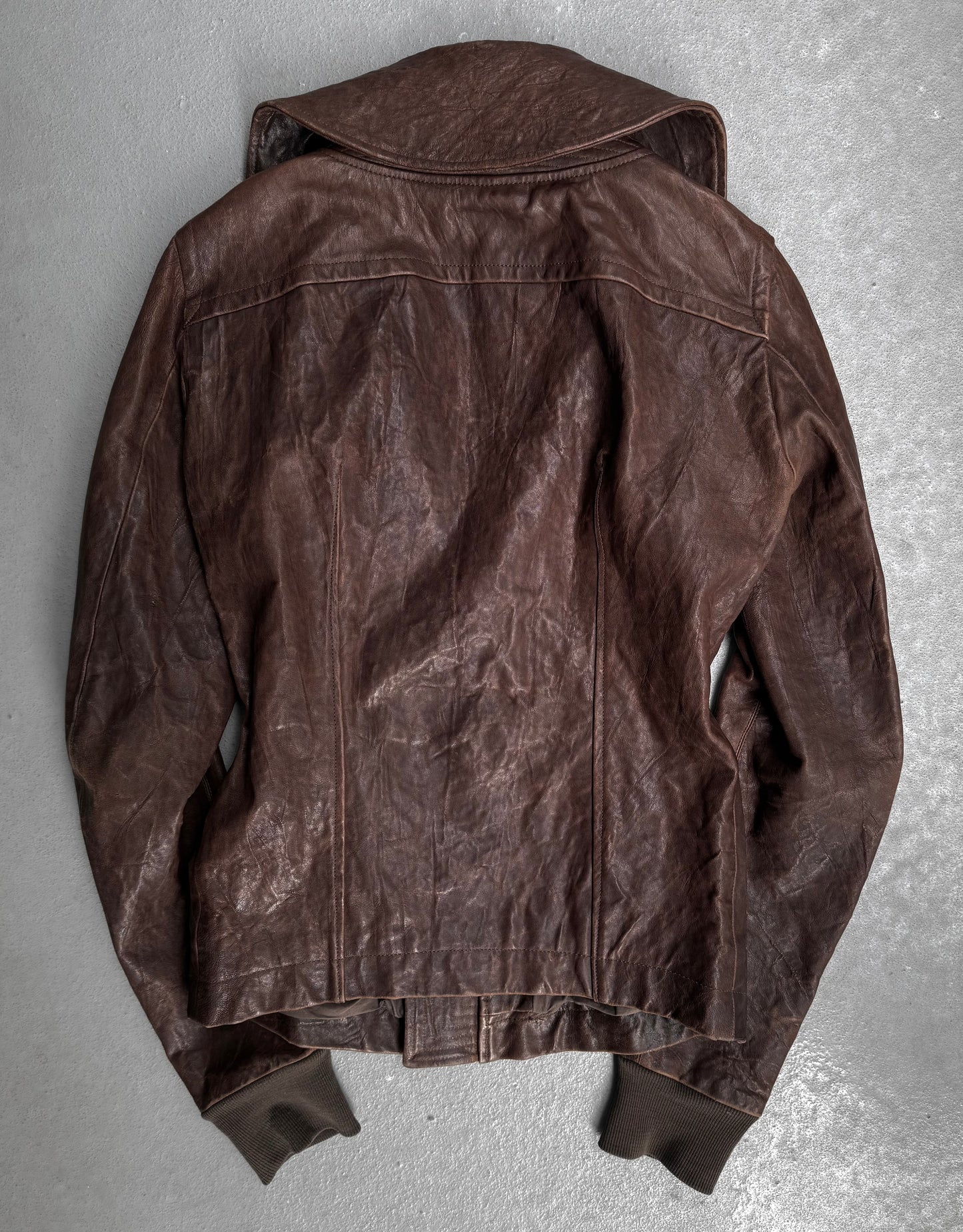 Rick Owens AW09 "CRUST" BITTER Lambskin Leather Velcro Geo Jacket